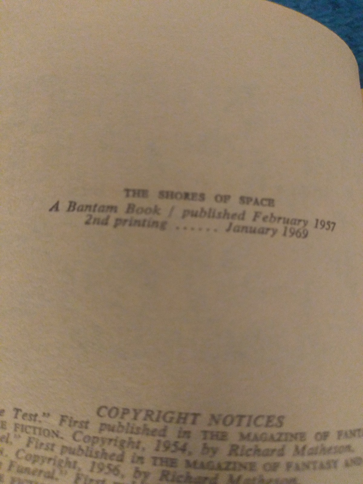 The Shores of Space by Richard Matheson PB 2nd Print