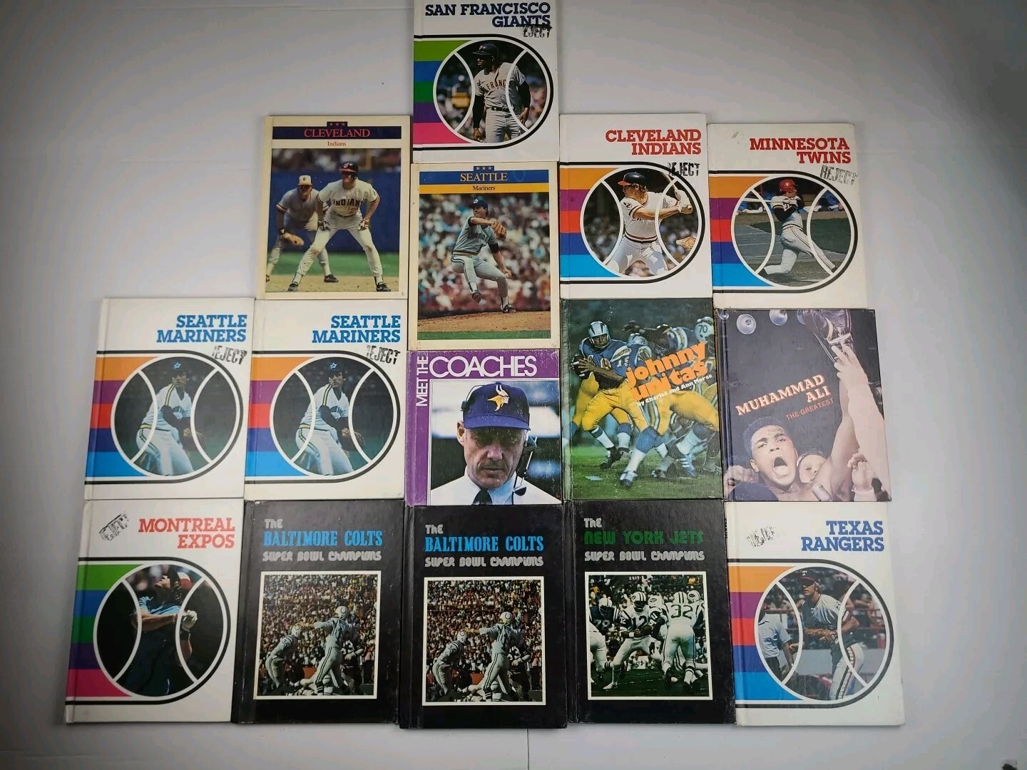 Vintage Sports Books Lot MLB NFL Muhammad Ali Johnny Unitas Superstar Superbowl