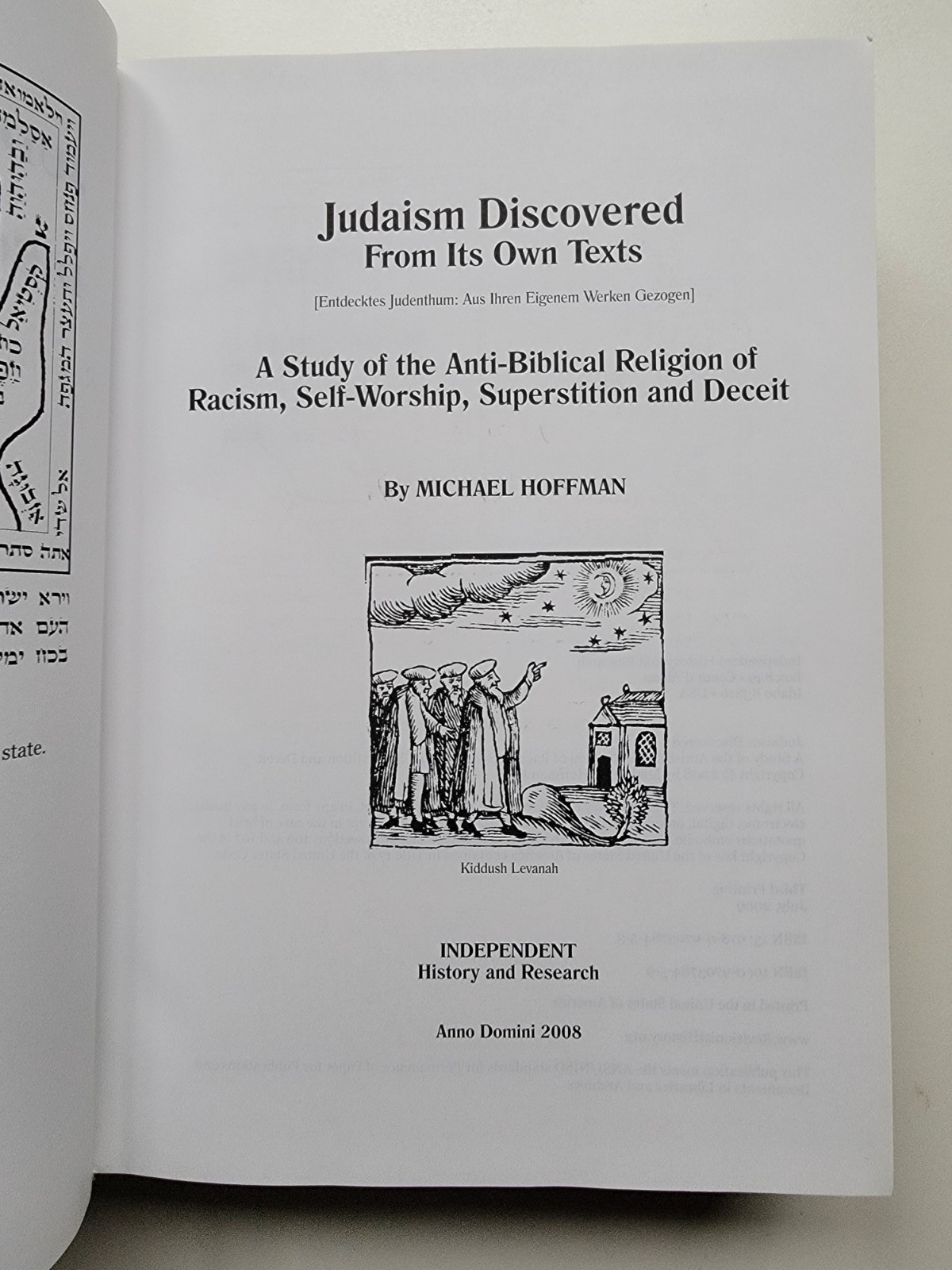 Judaism Discovered : A Study of the Anti-Biblical Reli by Michael Hoffman SIGNED