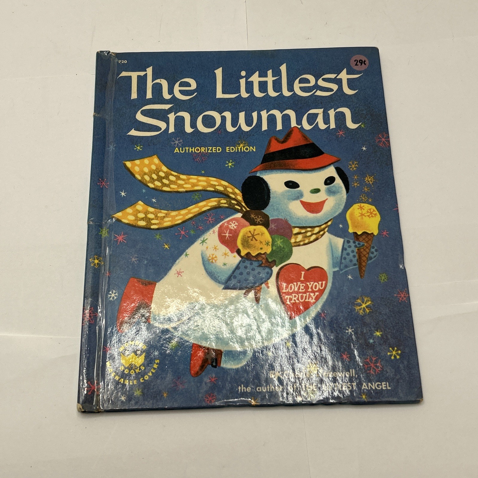 THE LITTLEST SNOWMAN Wonder Books 1958 Charles Tazewell Snow Ball 29 cent mark
