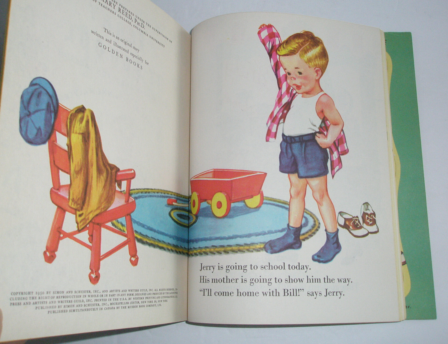 Little Golden Book Jerry At School Complete Puzzle „A“ 1st Edition 1950 #94