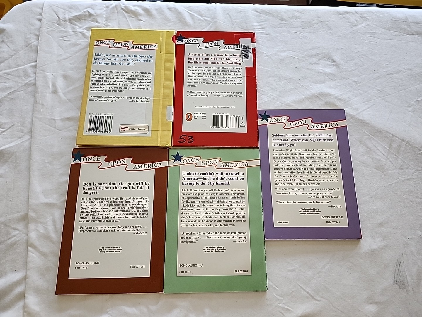 Lot Of 5 Once Upon America Book Series America History