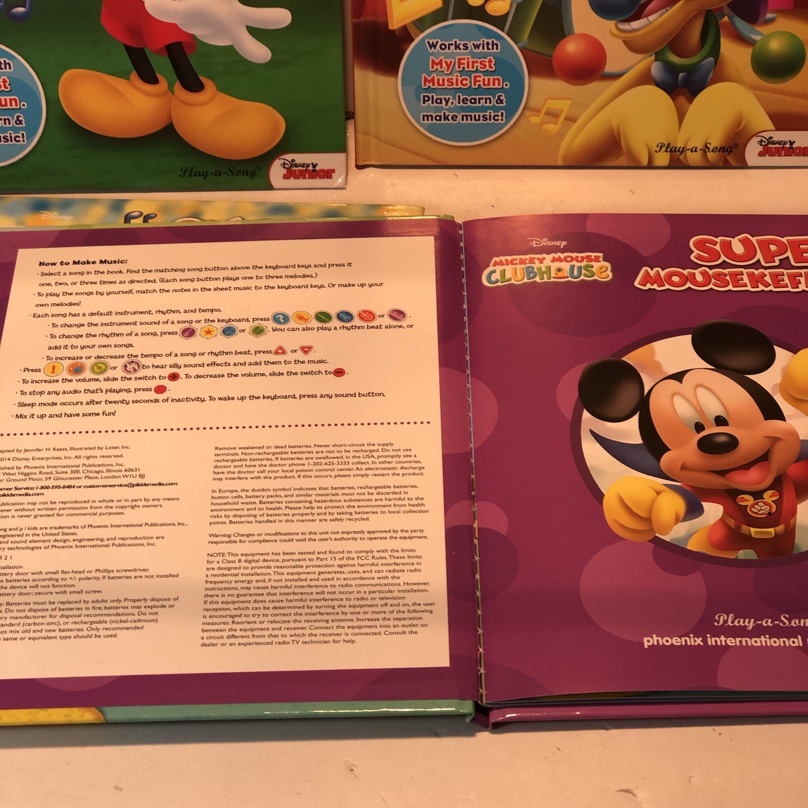 MICKEY MOUSE CLUB HOUSE „My First Music Fun“ Books Lot of 5 EUC