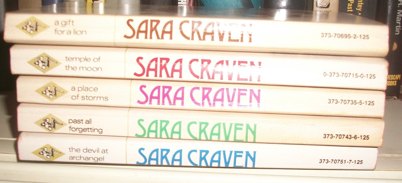 Sarah Craven 5 Romance Novels 1977 1978 Harlequin Presents Lion Devil Moon Storm