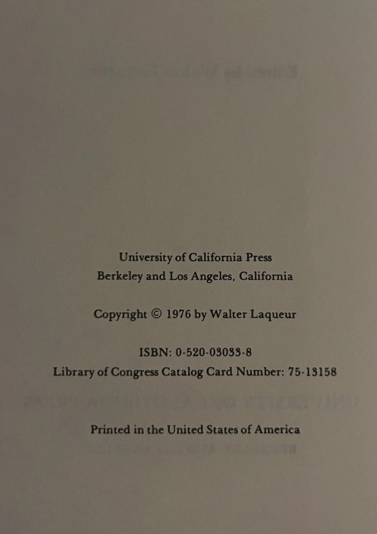 Fascism A Readers‘ Guide Walter Lacqueur HARDBACK 1ST EDITION