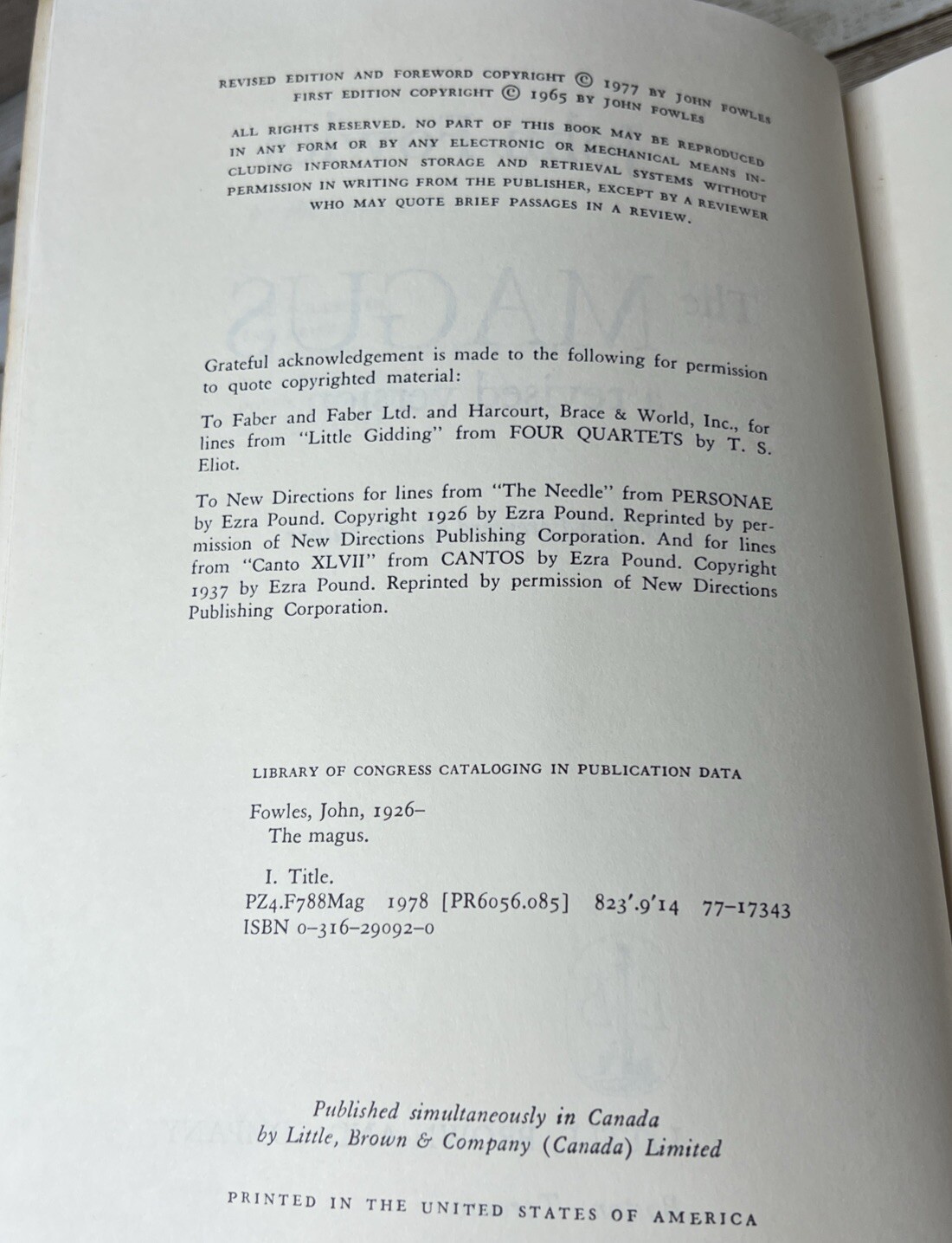The Magus By John Fowles – A Revised Edition w/Foreward (1977, Paperback)
