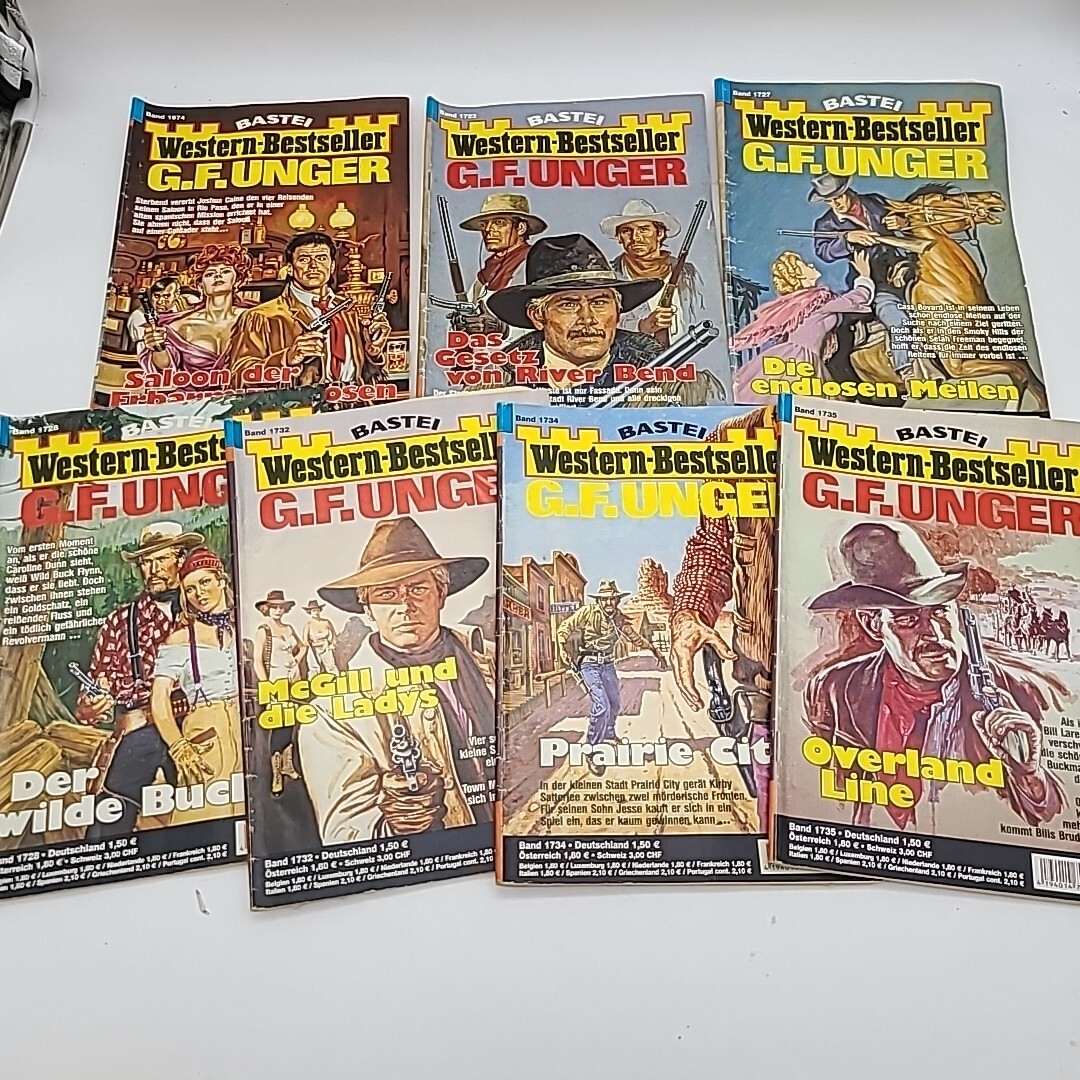 13 BASTEI Western-Bestseller G.F. Unger Pulp Fiction German Booklets Books