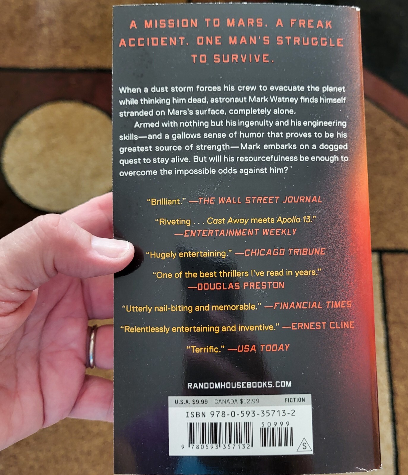 Martian : A Novel by Andy Weir (2014, Trade Paperback) Class Set