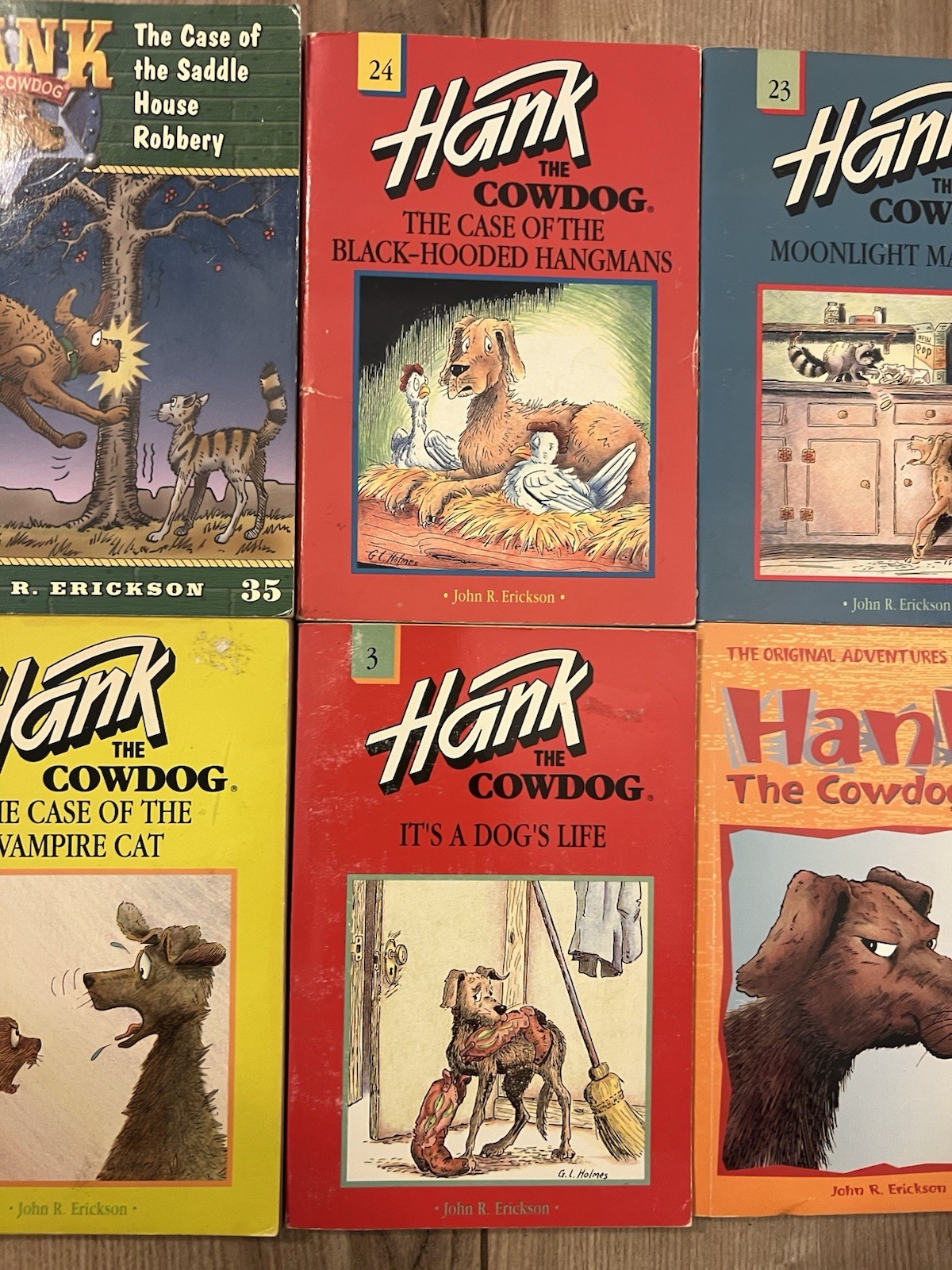 Lot Of 6 Vintage Hank The Cowdog Paperback Books Mixed Lot 1 3 21 23 24 35