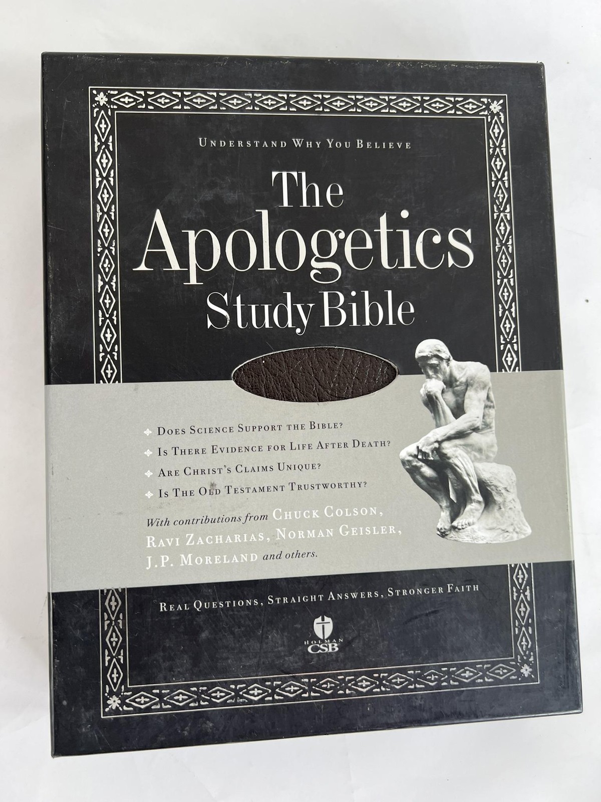 The Apologetics Study Bible Ted Cabal Holman CSB Brown Genuine Leather Indexed