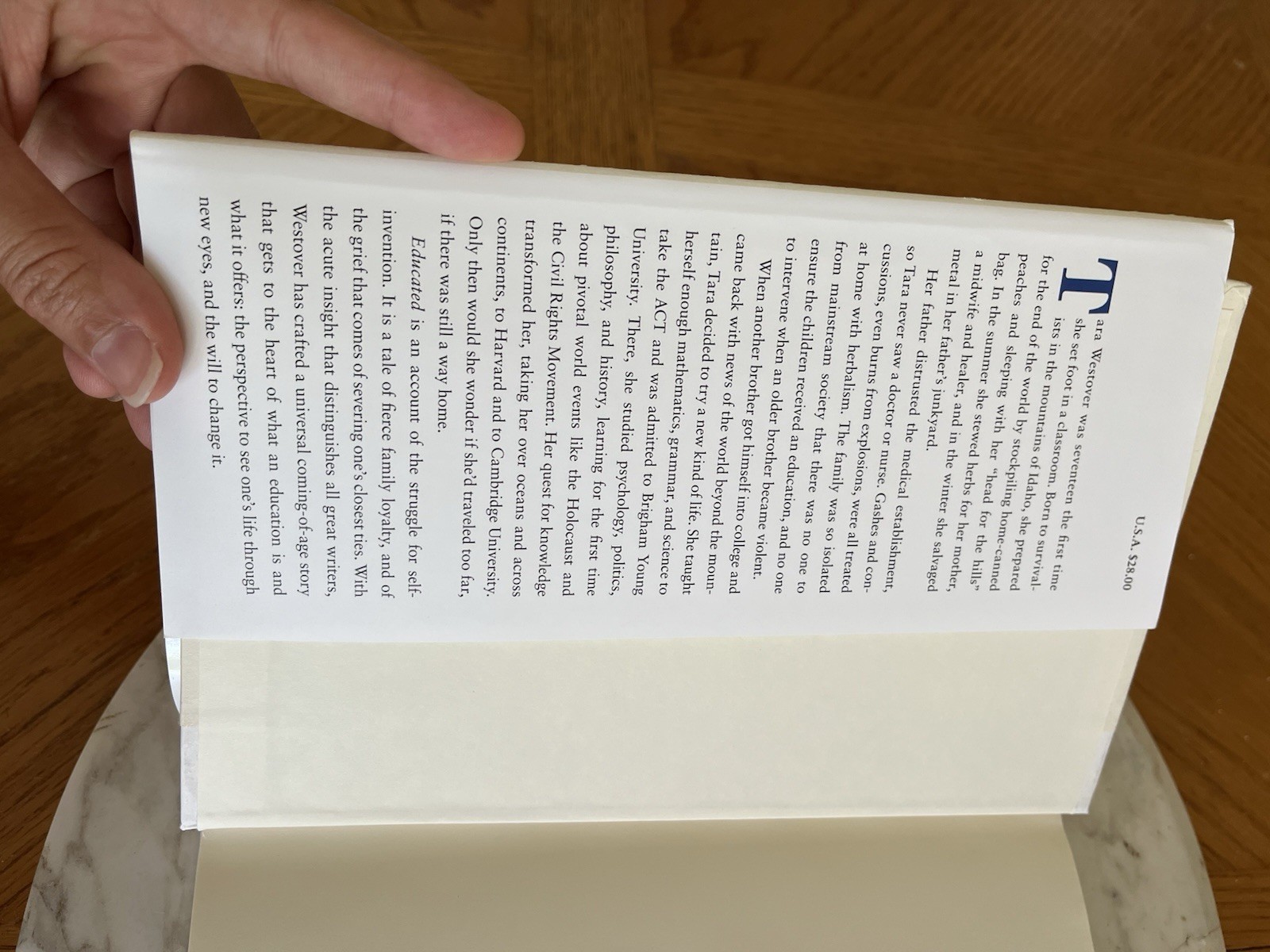 Tara Westover Educated: A Memoir 2018 Hardcover w/ Dust Jacket