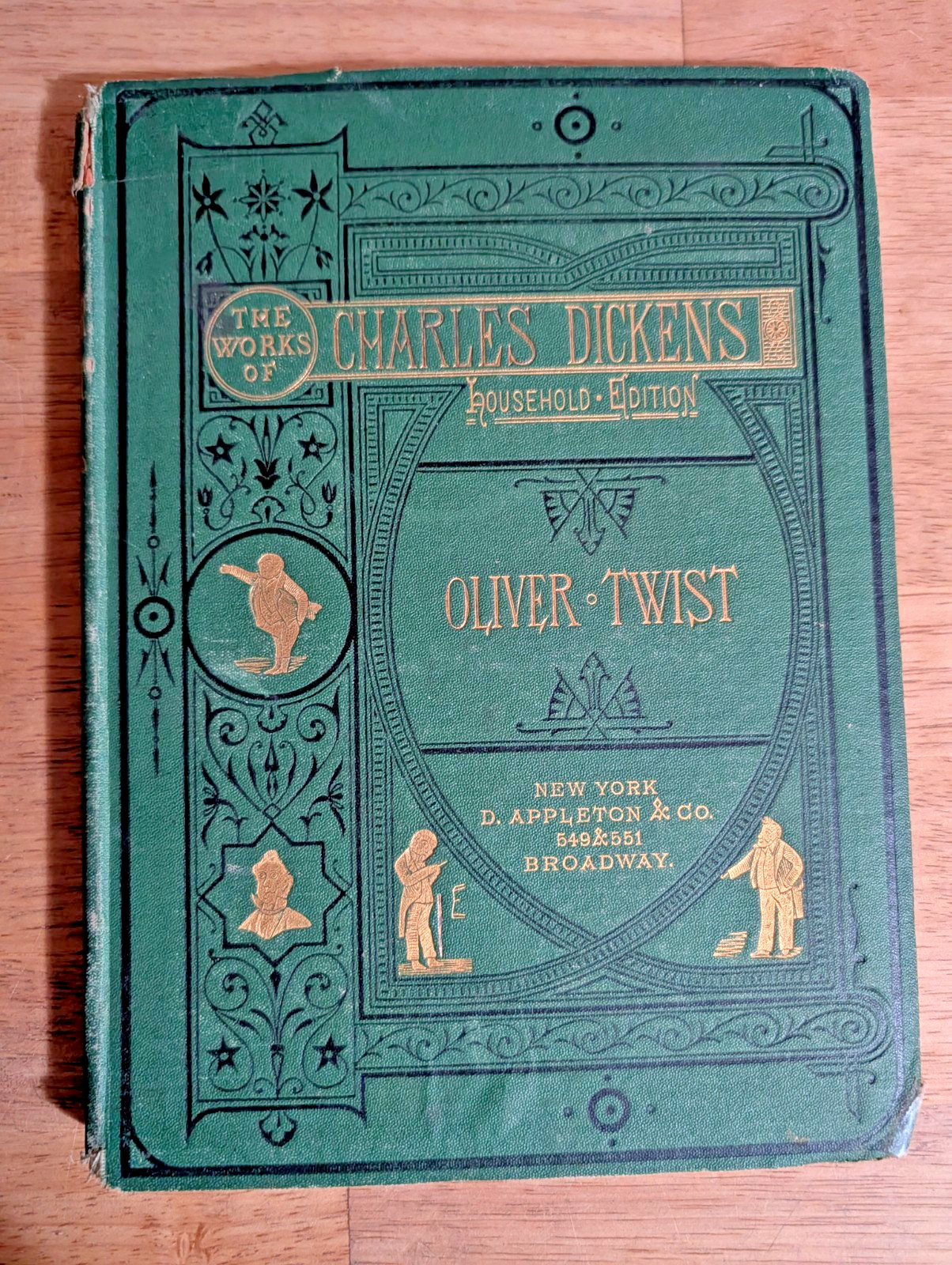 Charles Dickens Oliver Twist Household Edition circa 1870s HC Book D. Appleton