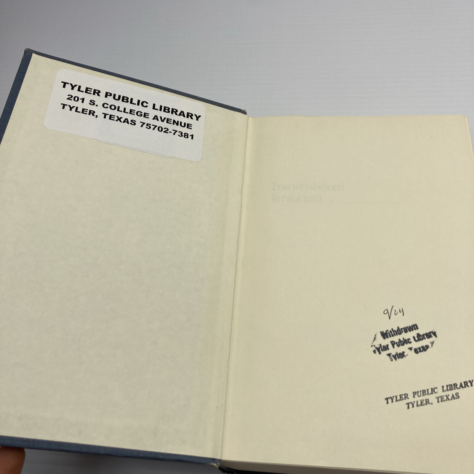 Transnational Terrorism A Chronology of Events 1968-1979 Edward F Mickolus ExLib