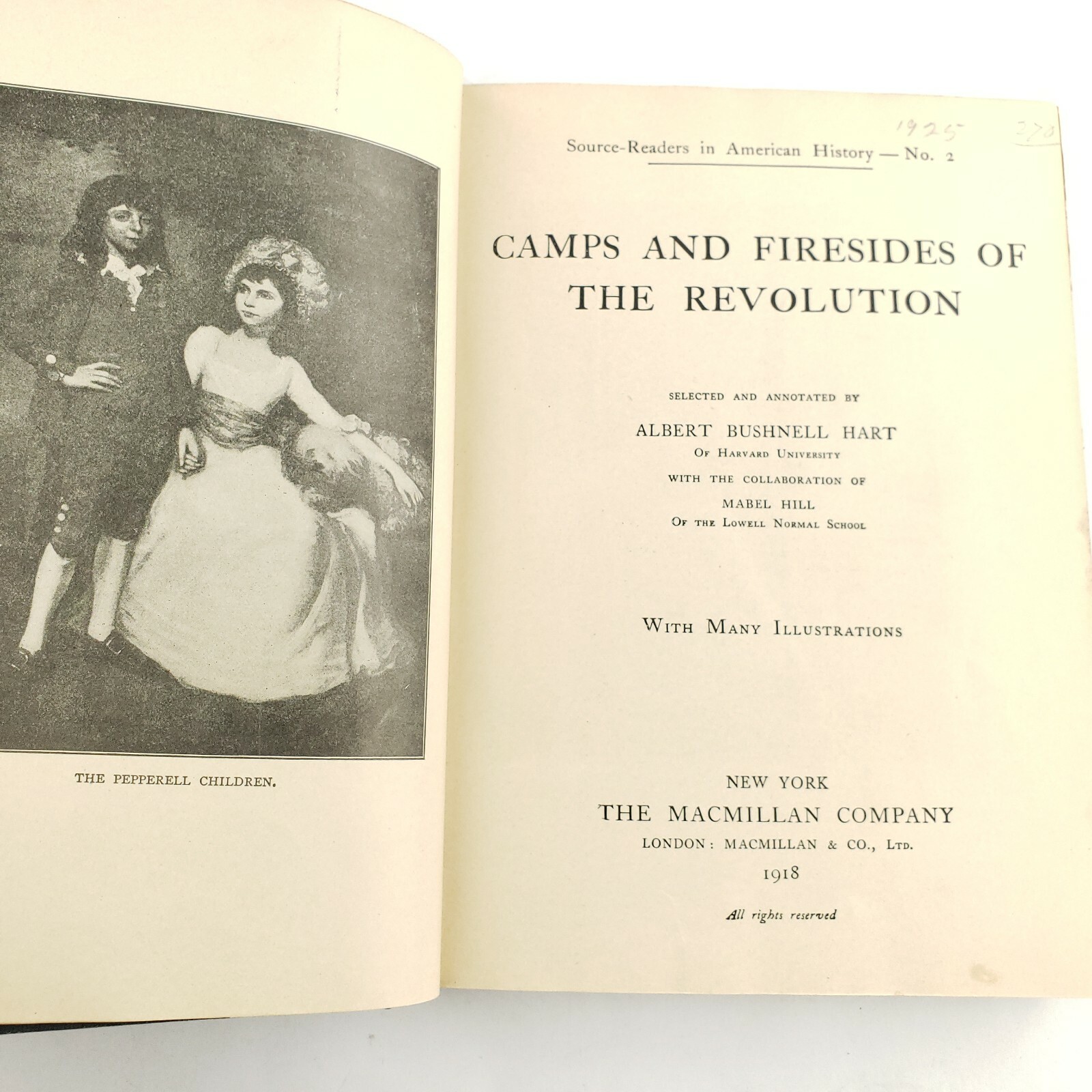 Camps and Firesides of the Revolution by Albert Hart 1902 The Macmillan Co.