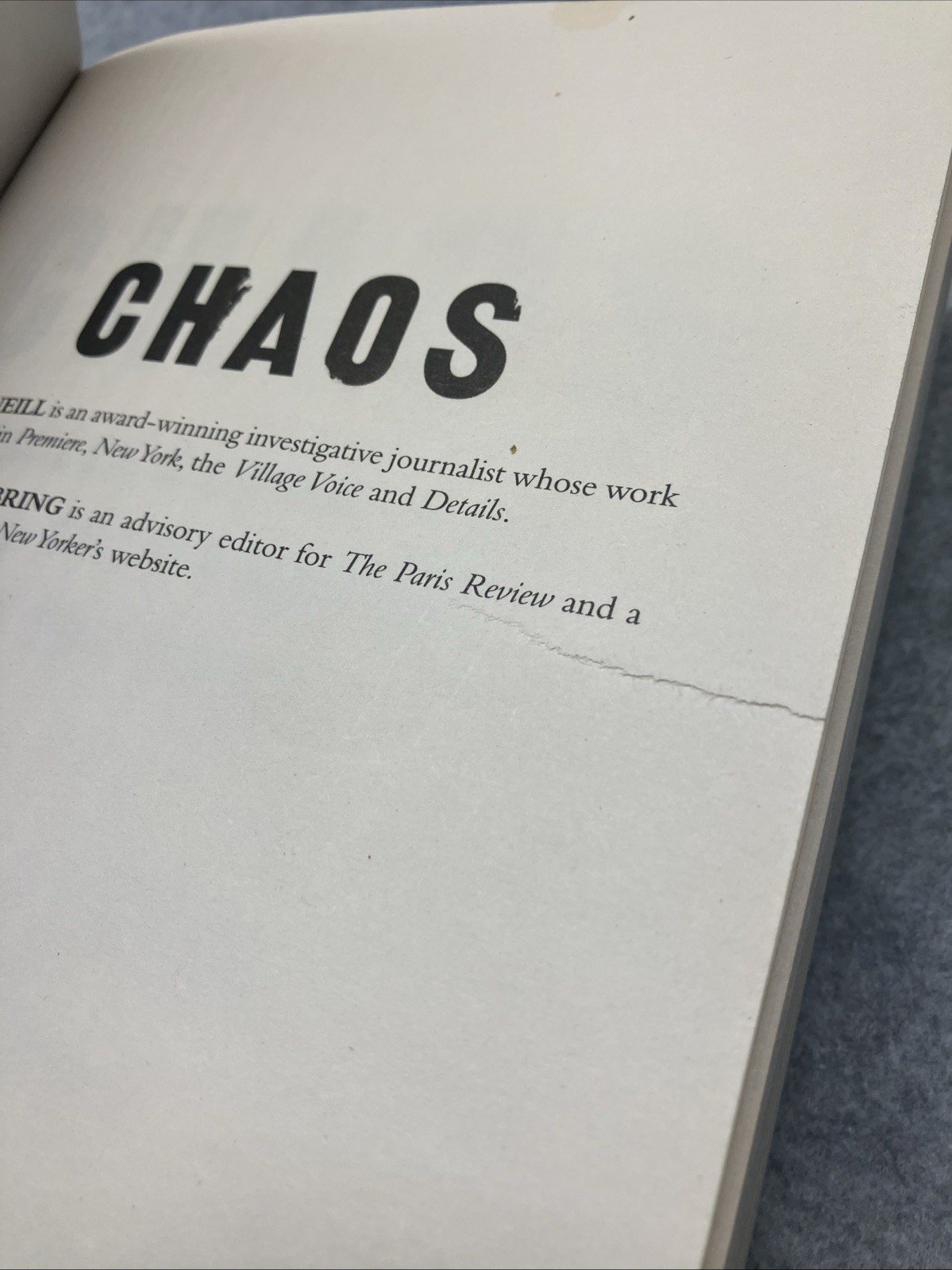 Tom O’neill – CHAOS (Export PB) Charles Manson, CIA, Secret History Of Sixties