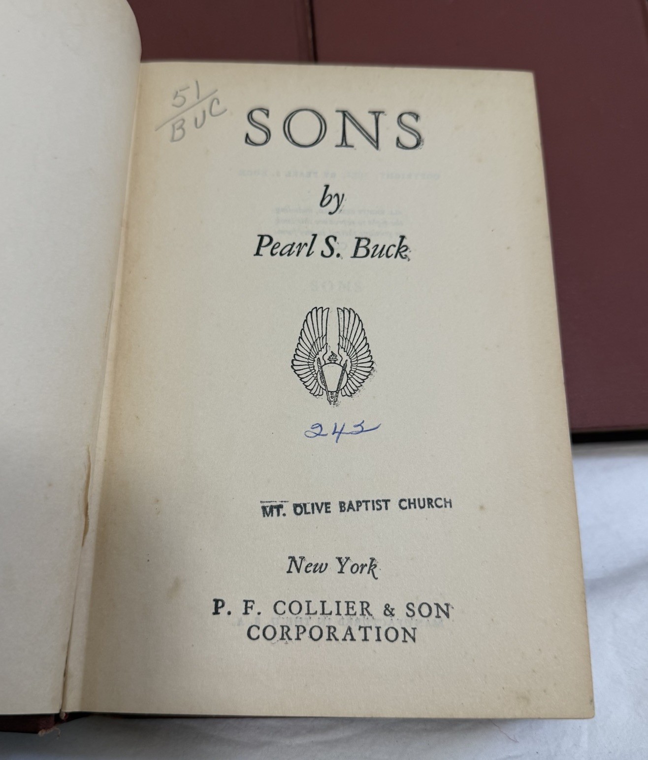 Pearl S. Buck Book Lot (4) Collier Vintage 1931-1937 Gold Red Decor Staging