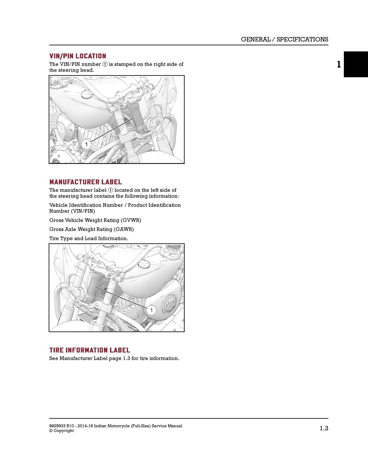 INDIAN Full Size Motorcycle Service Manual 2014-2016, SPIRAL FIXED, TOUGH FRONT