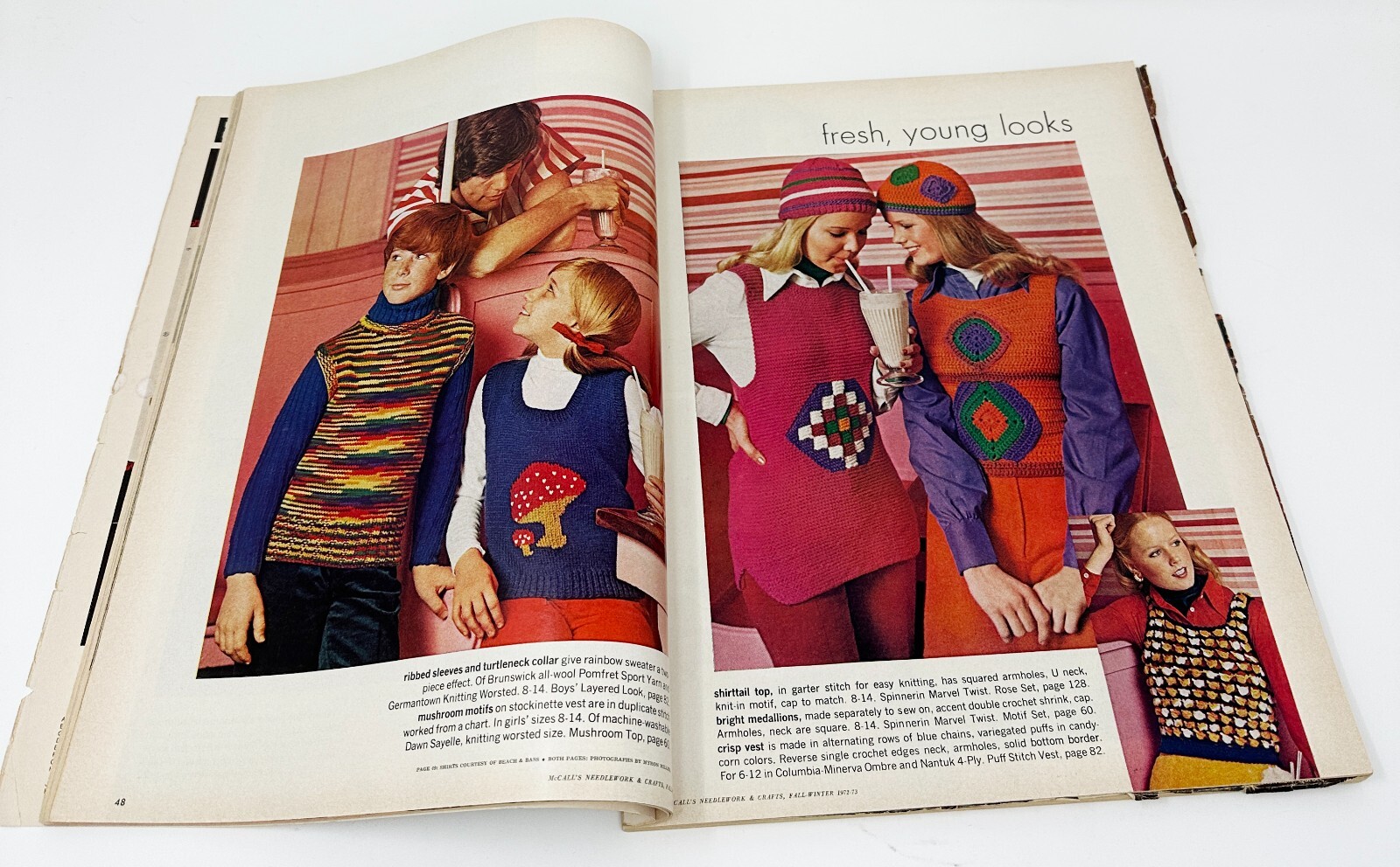 Vintage MCCALL’S NEEDLEWORK & CRAFTS 1972-73 Knitting Crochet Dresses Rugs Hats