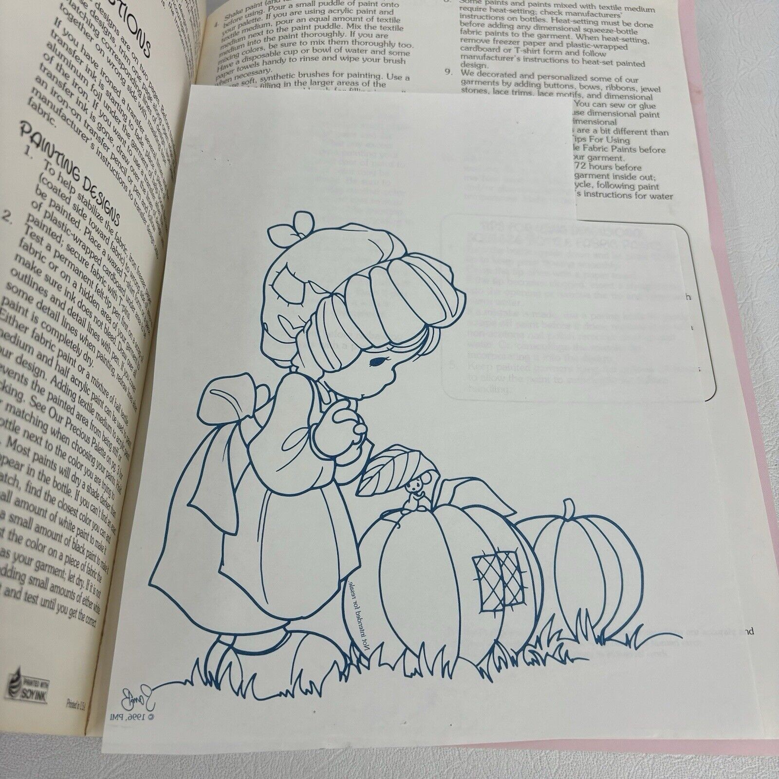 Precious Moments Iron-On Transfers Leisure Arts Paperback Book 1996 Vintage