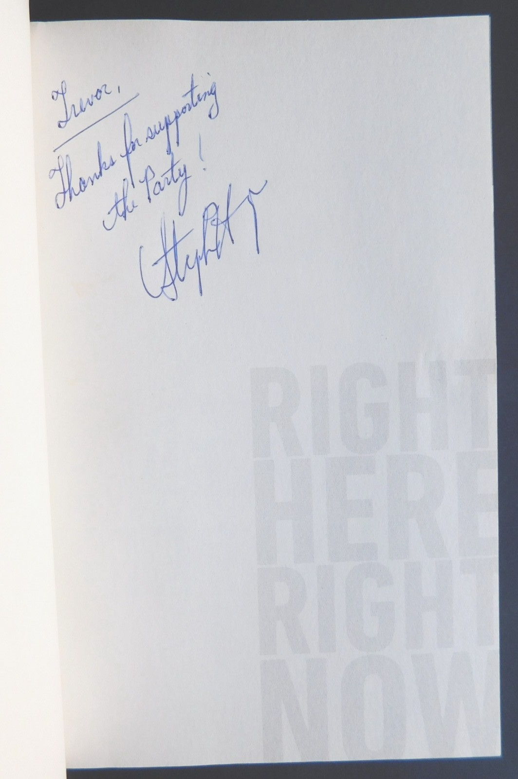 *SIGNED* Canada Prime Minister STEPHEN HARPER 232 pages HC RIGHT HERE RIGHT NOW