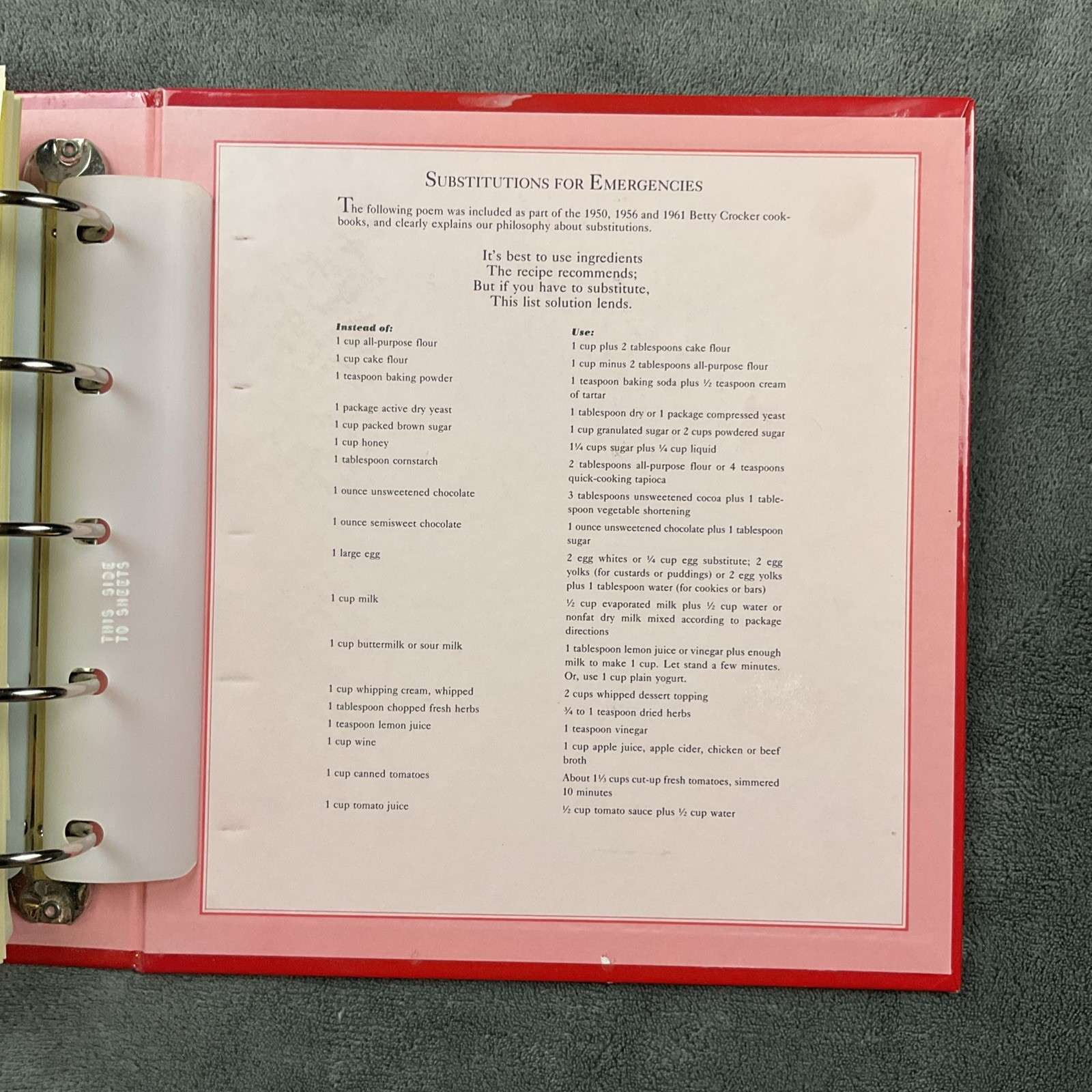 Betty Crocker 40th Anniversary 5 Ring Binder Hardcover Cookbook 432 Pages 1991