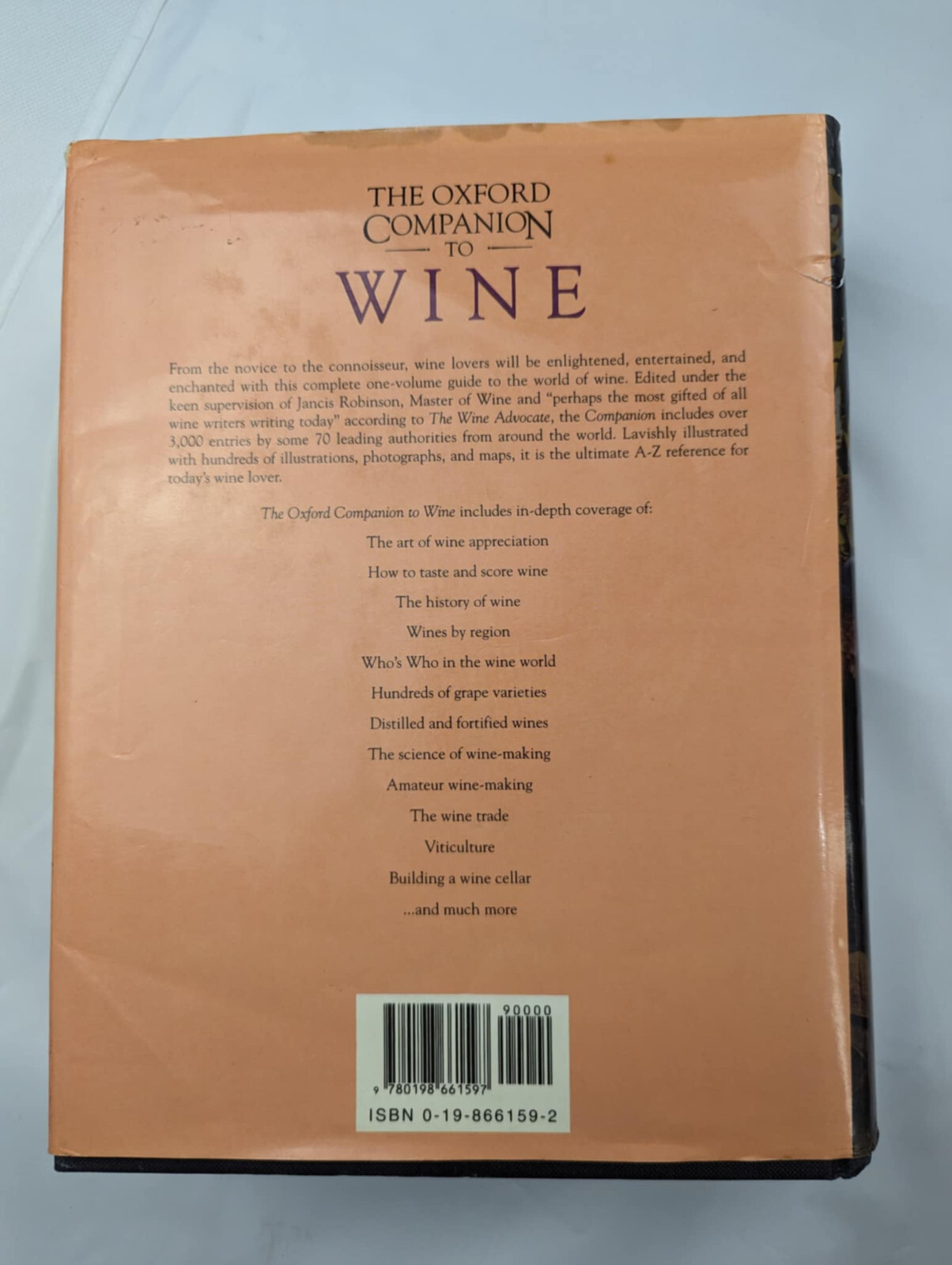 OXFORD COMPANION TO WINE, 1088 PAGES,DUST COVER,1994 EB00514 BIN 017