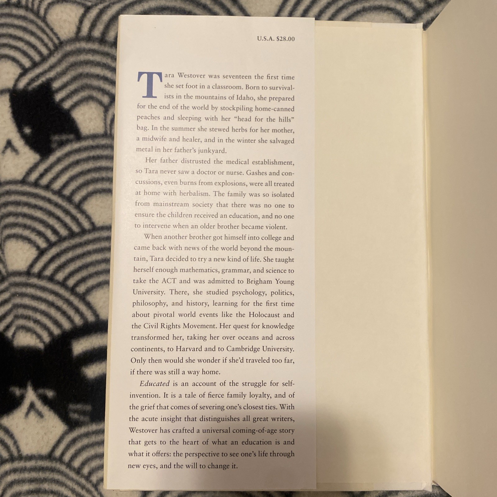 Educated SIGNED by Tara Westover Hardcover Memoir – Hand Signed – VG