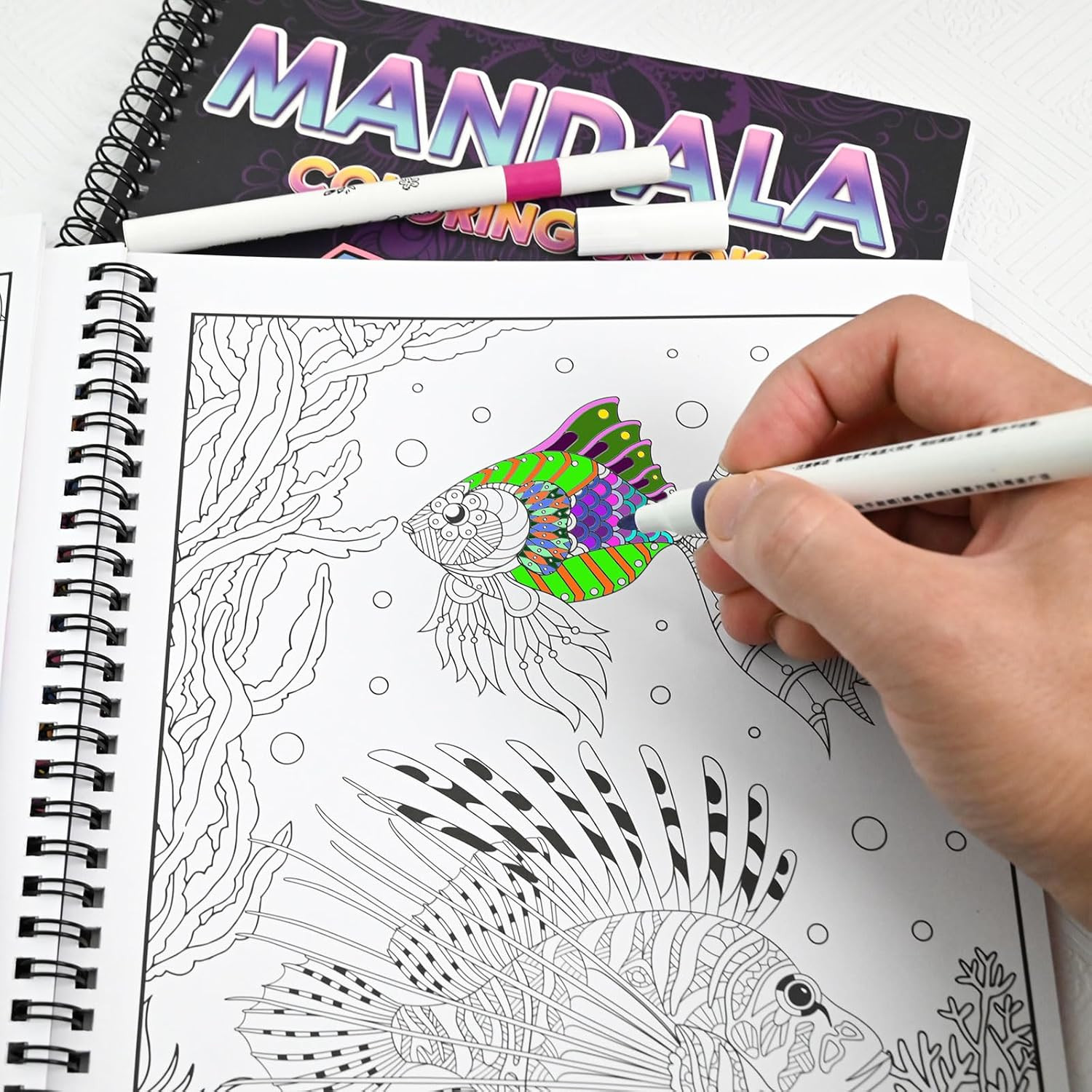 3 Pack Adult Stress Relief Coloring Book,60 Page Mandalas,Animal & Flower Patter