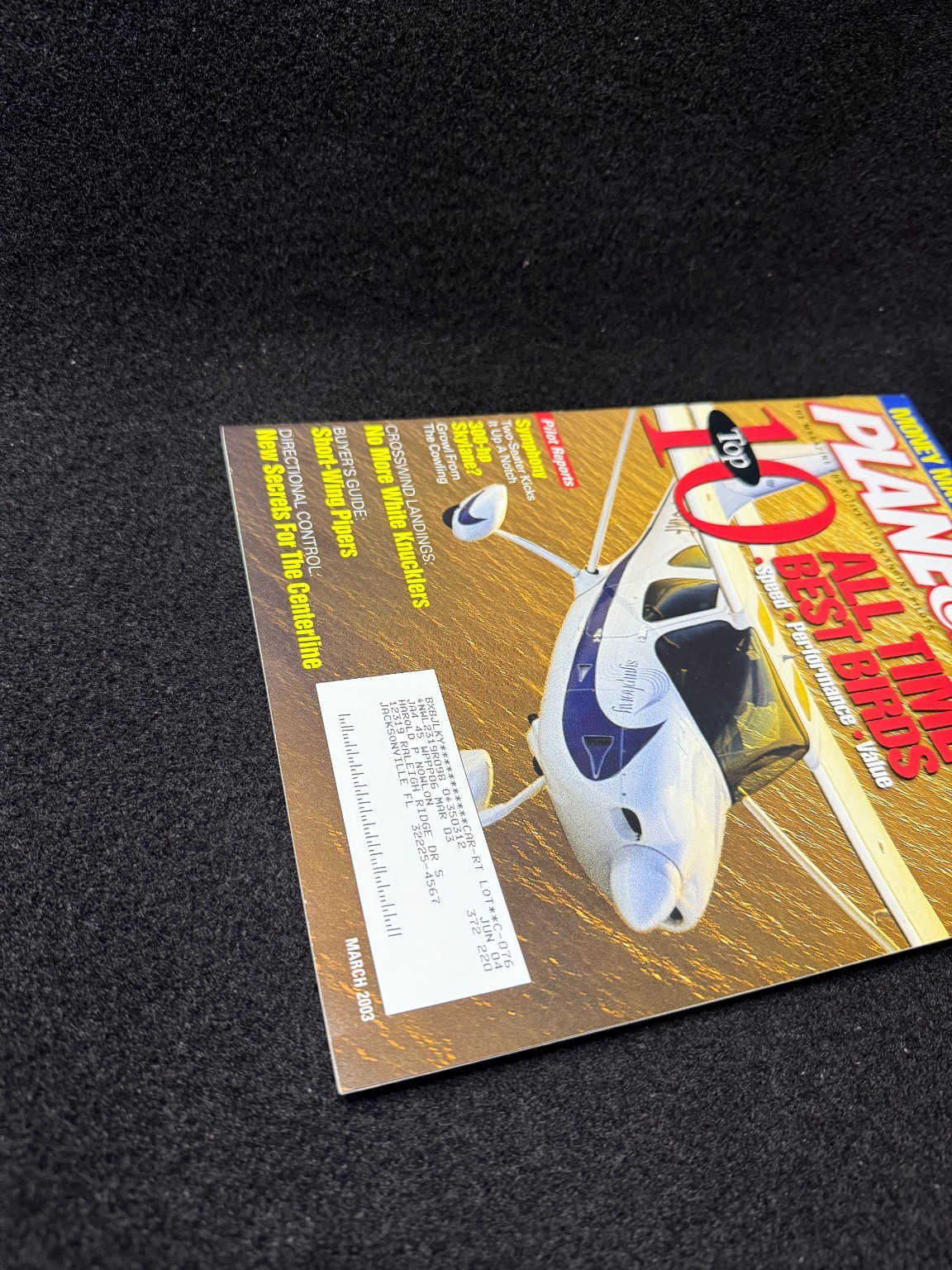 Plane & Pilot Magazine March 2003 Top 10 All Time Best Birds Aviation Flying