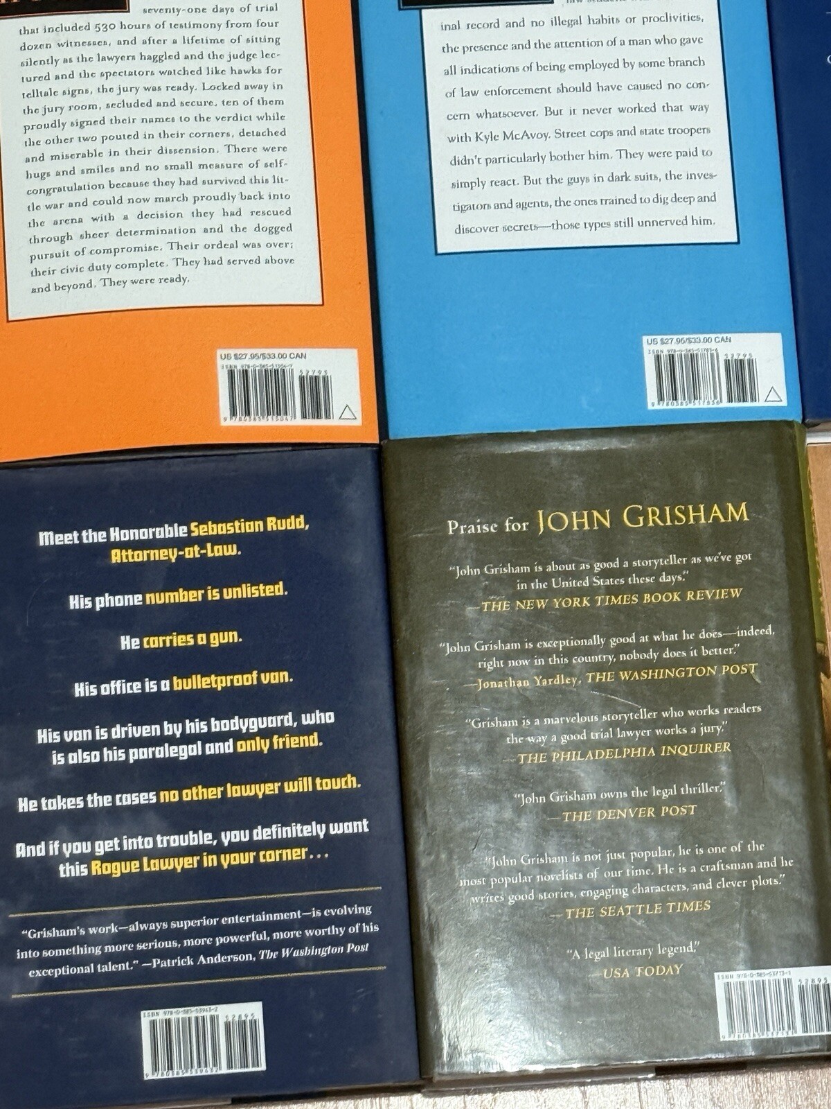 John Grisham Hardcover Lot Of 10 Books Nice Condition With Dust Jackets