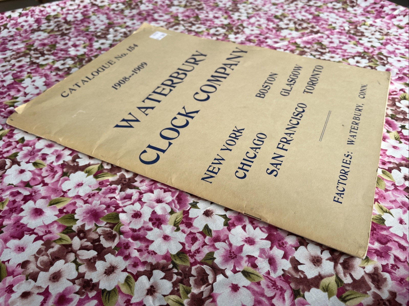 Waterbury Clocks Company ~ Catalogue No. 154 1908-1909 (PB Reprint 88 Pages)