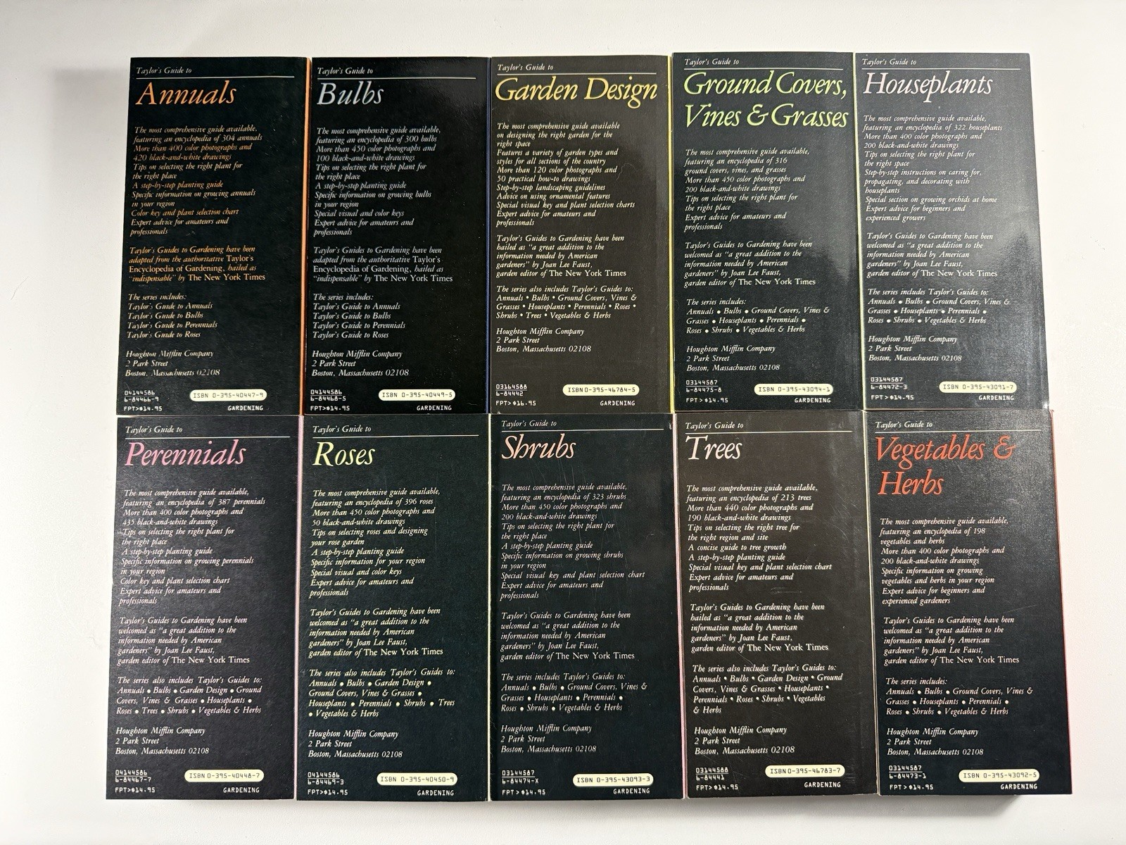 Taylor’s Guide to Gardening Set (10) Houghton Mifflin Annuals Trees Vegetables