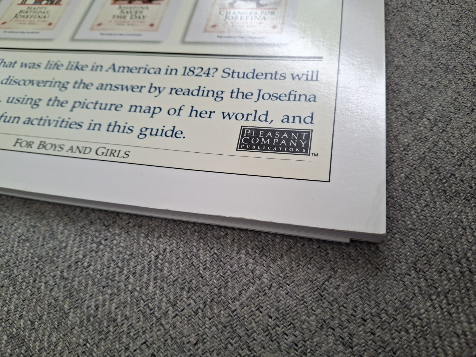 American Girls Collection Josefina Teacher’s Guide w/ Map -1 Page Has Writing