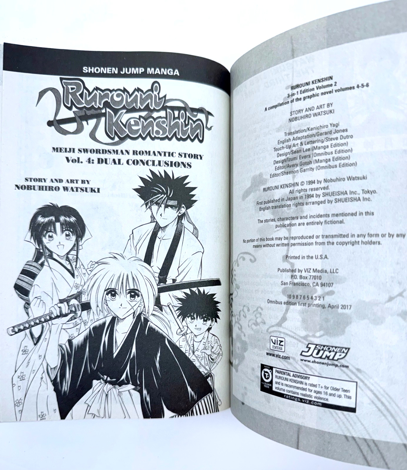 Rurouni Kenshin 3-in-1 Volumes 4, 5, 6, 10, 11, 12 Paperback Books