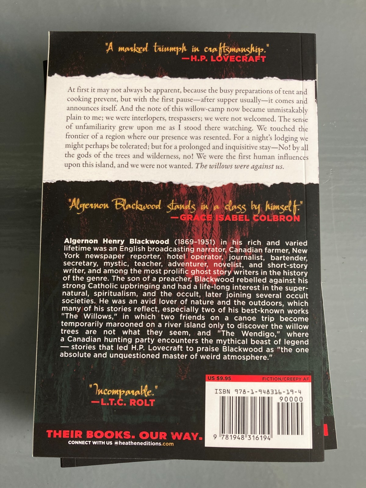 The Willows The Wendigo by A. Blackwood (Heathen Edition) PB MISPRINTED MISFIT