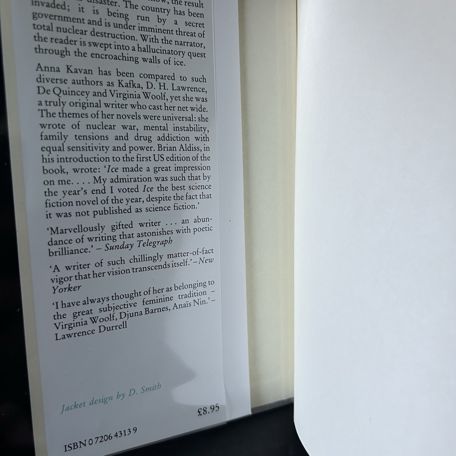 Ice by Anna Kavan 1986 Peter Owen UK Octavo Hardcover 2nd Printing