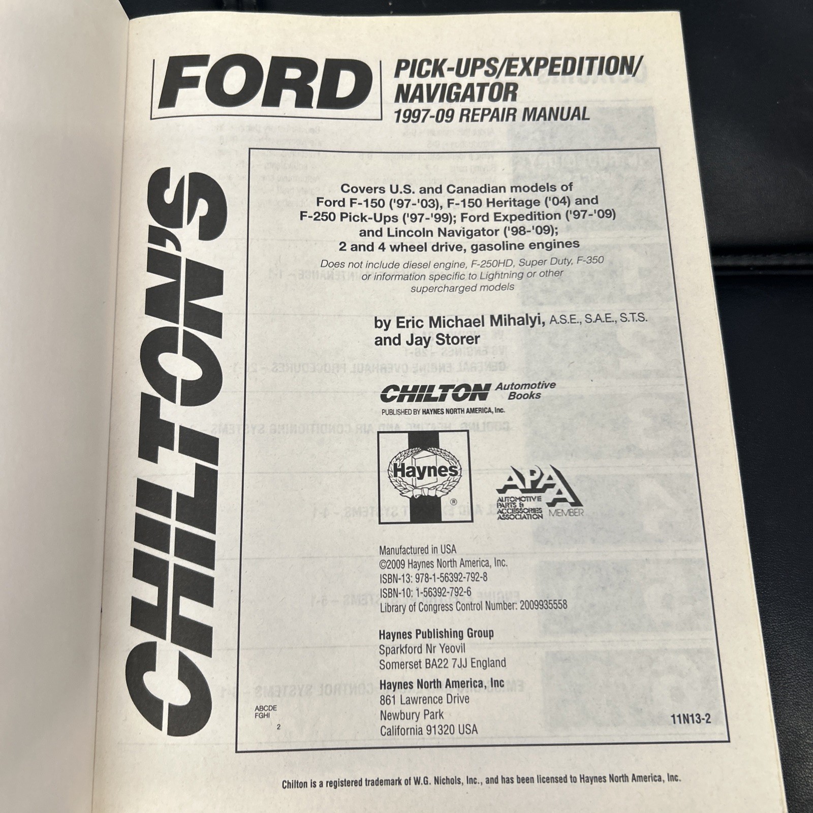 Chilton Ford Pick-Up, Expedition, Navigator 1997-09 Repair Manual 26666