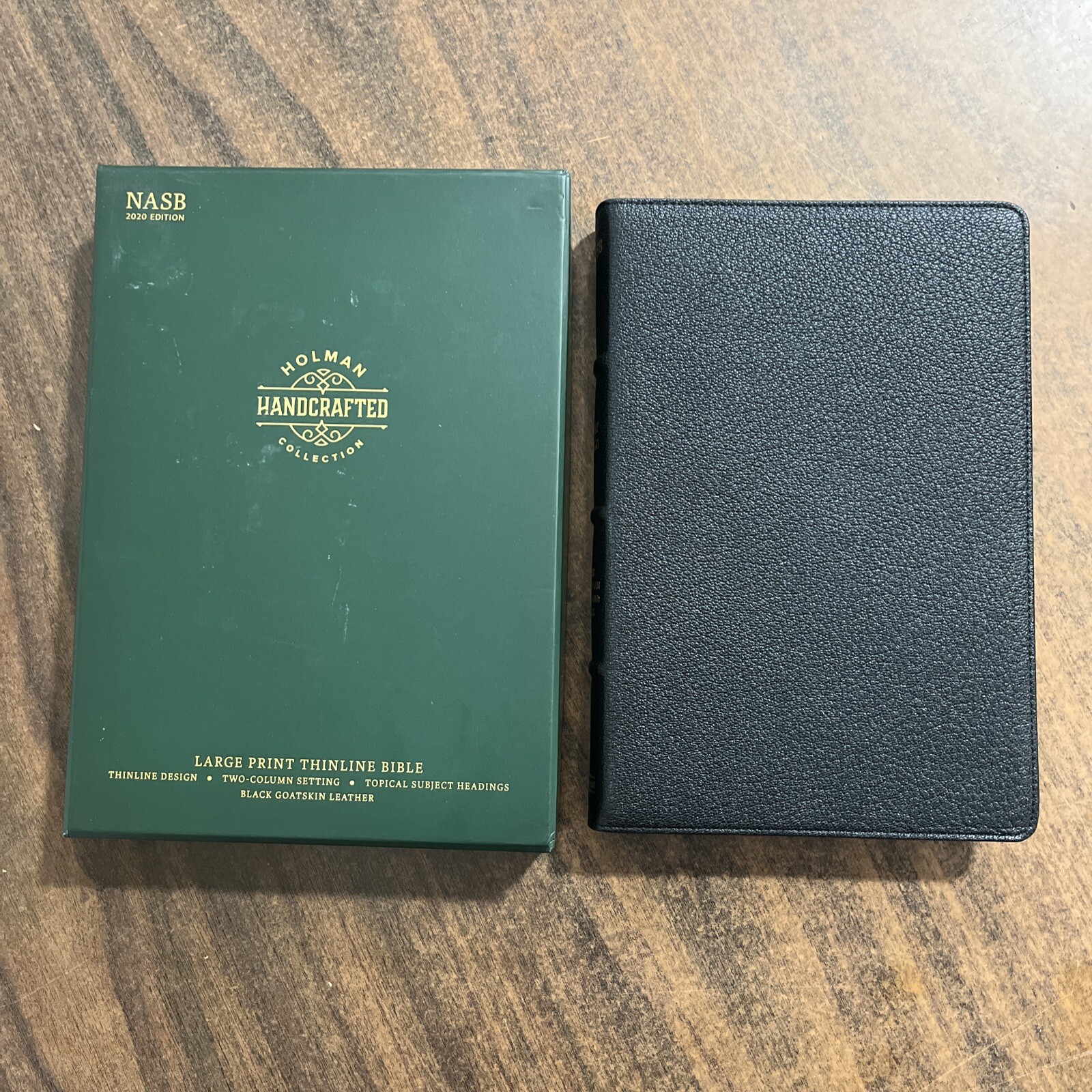 NASB Large Print Thinline Bible – NASB 2020 – Black Goatskin Genuine Leather