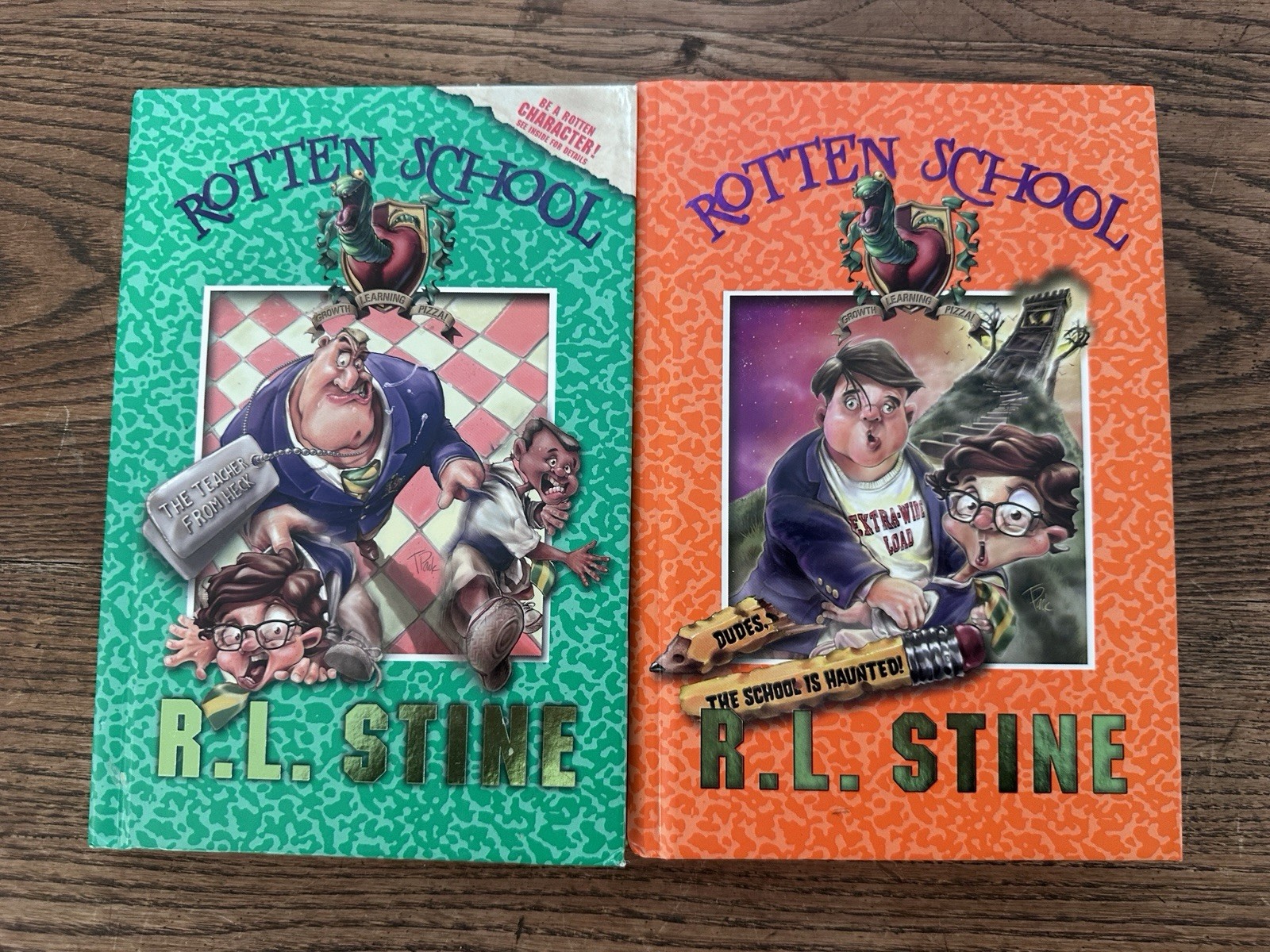 Lot of 2 Hard Cover HC R.L. Stine Rotten School Chapter Books M