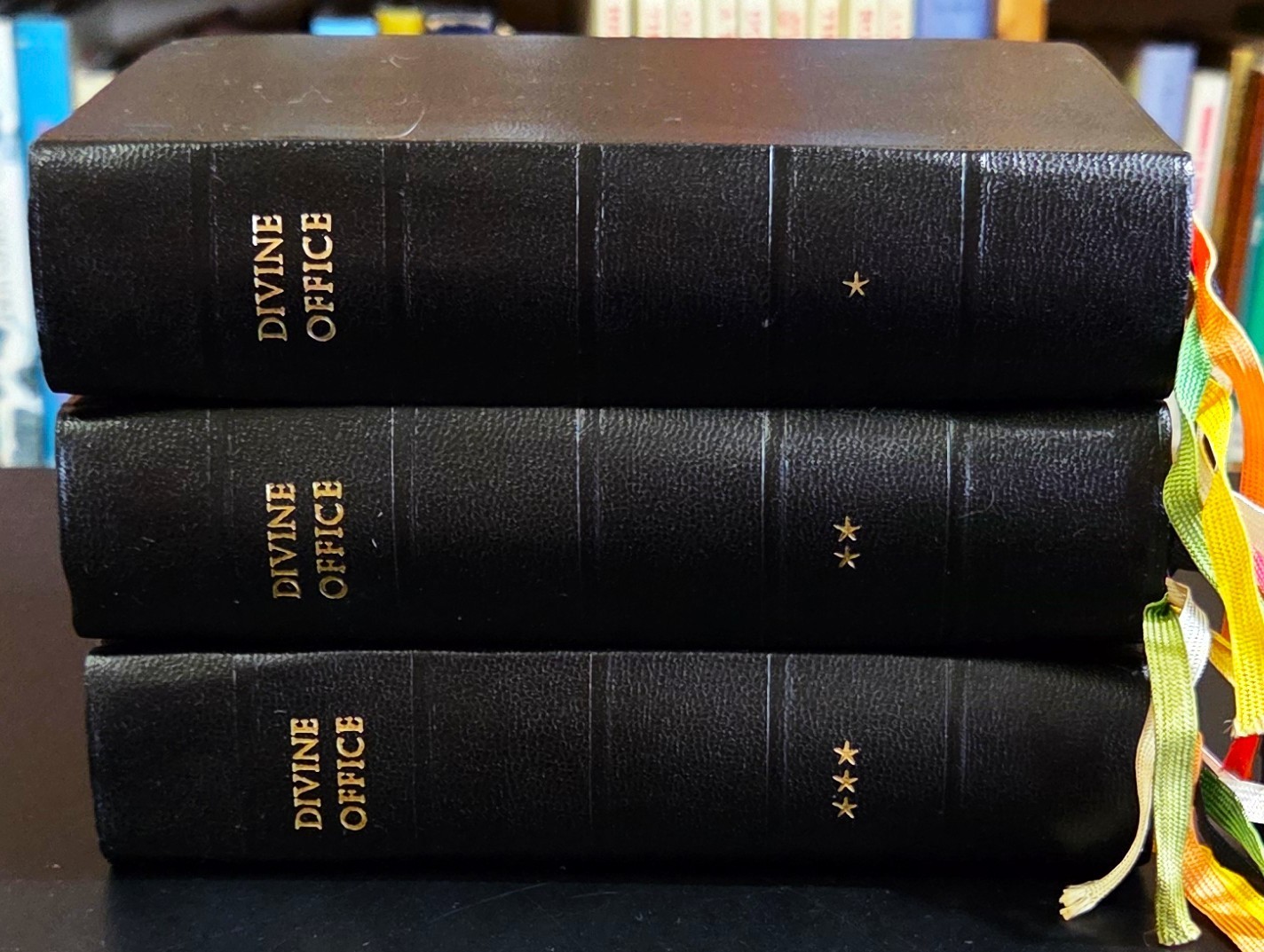 THE DIVINE OFFICE BREVIARY (Latin/English) 3 Volume Set (Leather) Slipcases 1963
