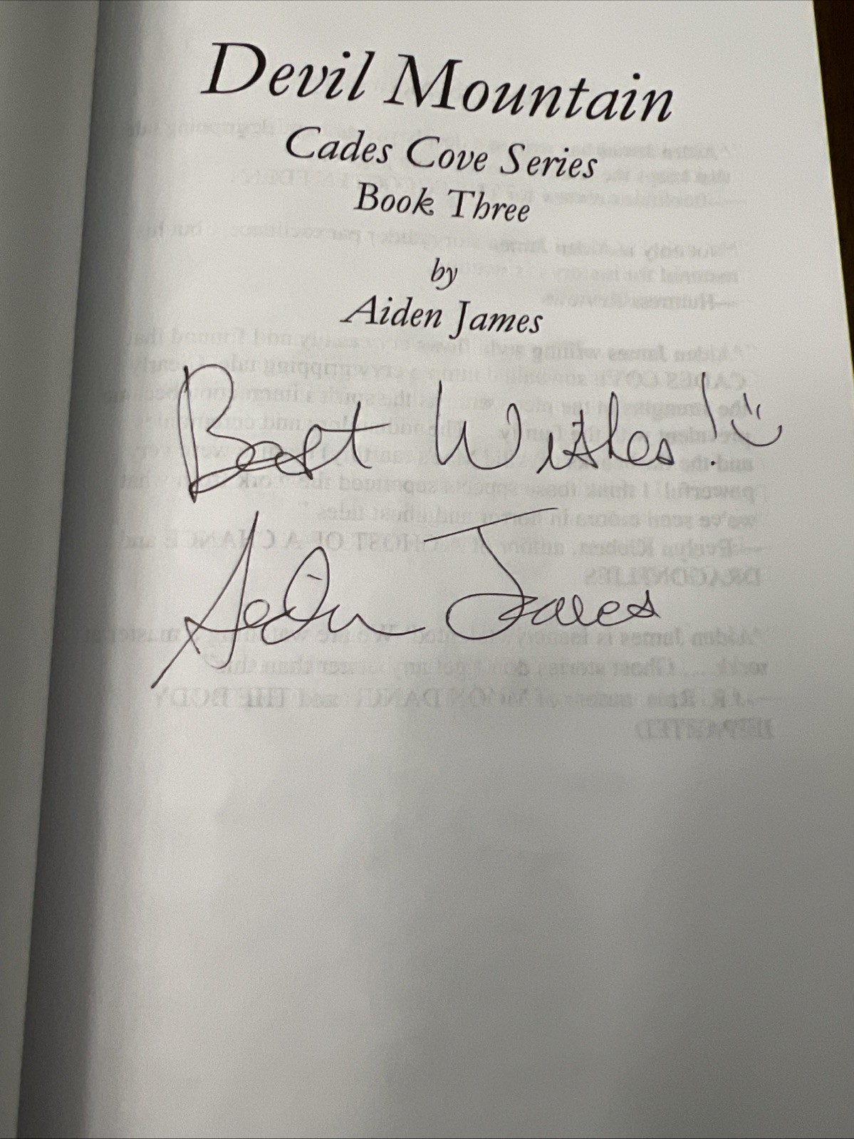 Cades Cove Book Lot Aiden James Books 1-4 Manor House Books Including Autograph