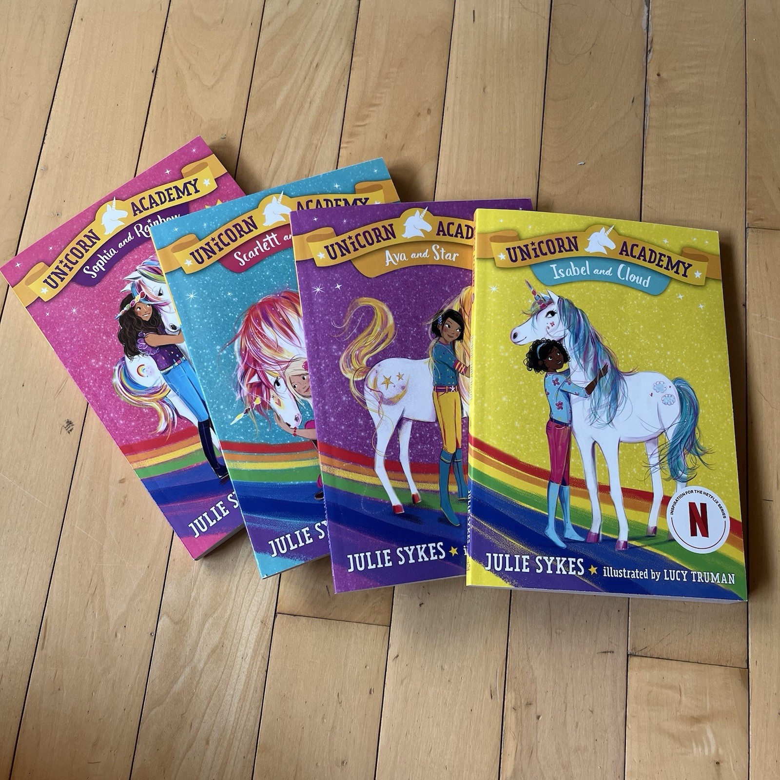 (4) UNICORN ACADEMY Series Kids Chapter Books 1-4 Julie Sykes Ages 6-9 paperback