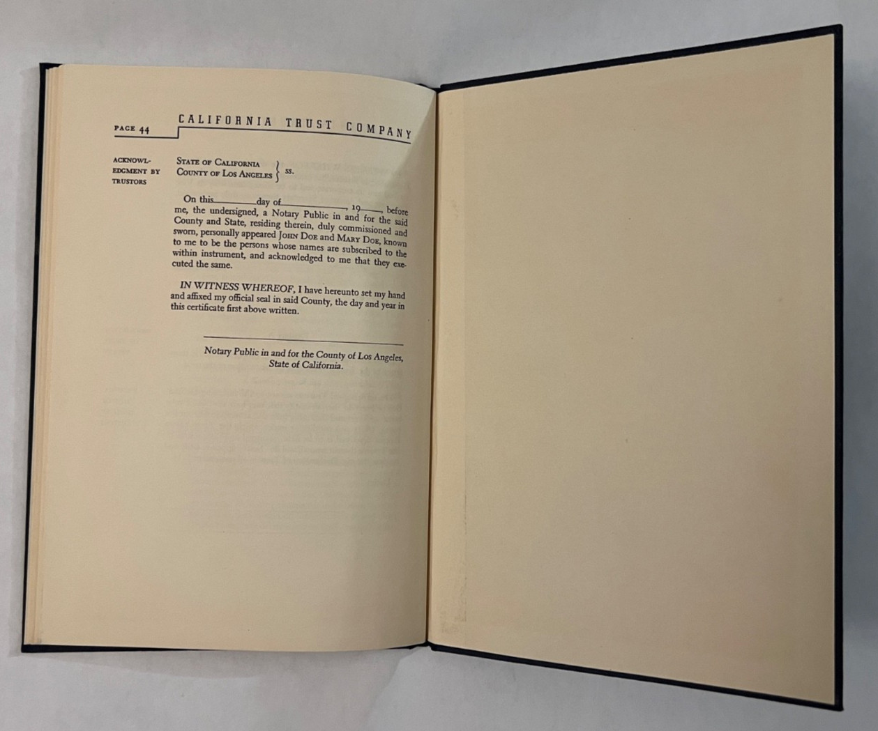 Vintage 1930s Forms: Will Declaration Of Trust CA Trust Co Law Book Atty Guford