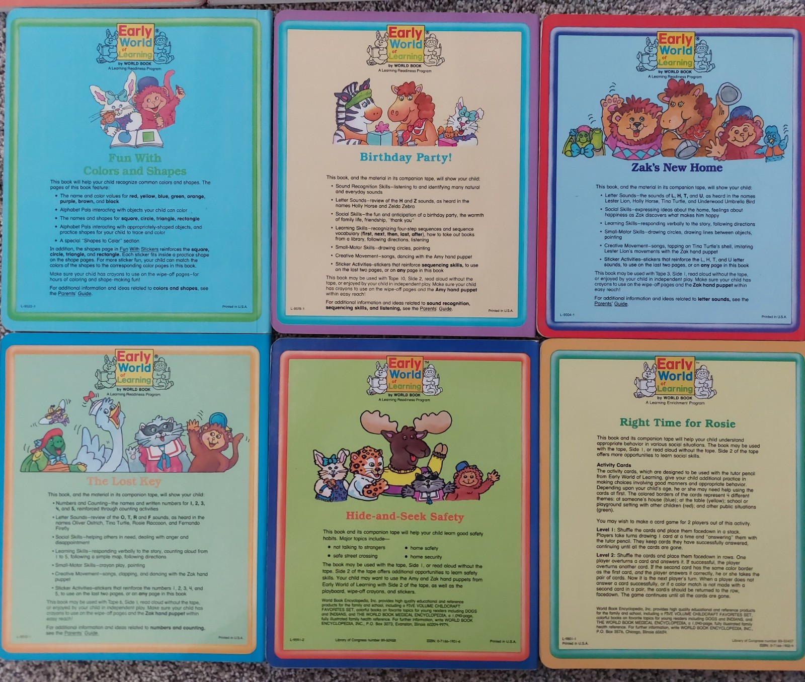 Vintage 1987 Lot 21 Early World of Learning Readiness Program Preschool Children