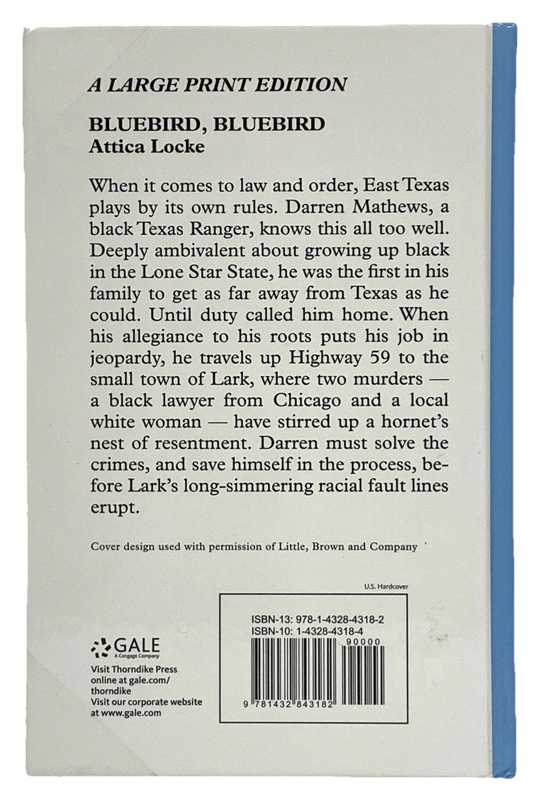Bluebird, Bluebird Attica Locke Thorndike 2017 Press Large Print Library Binding