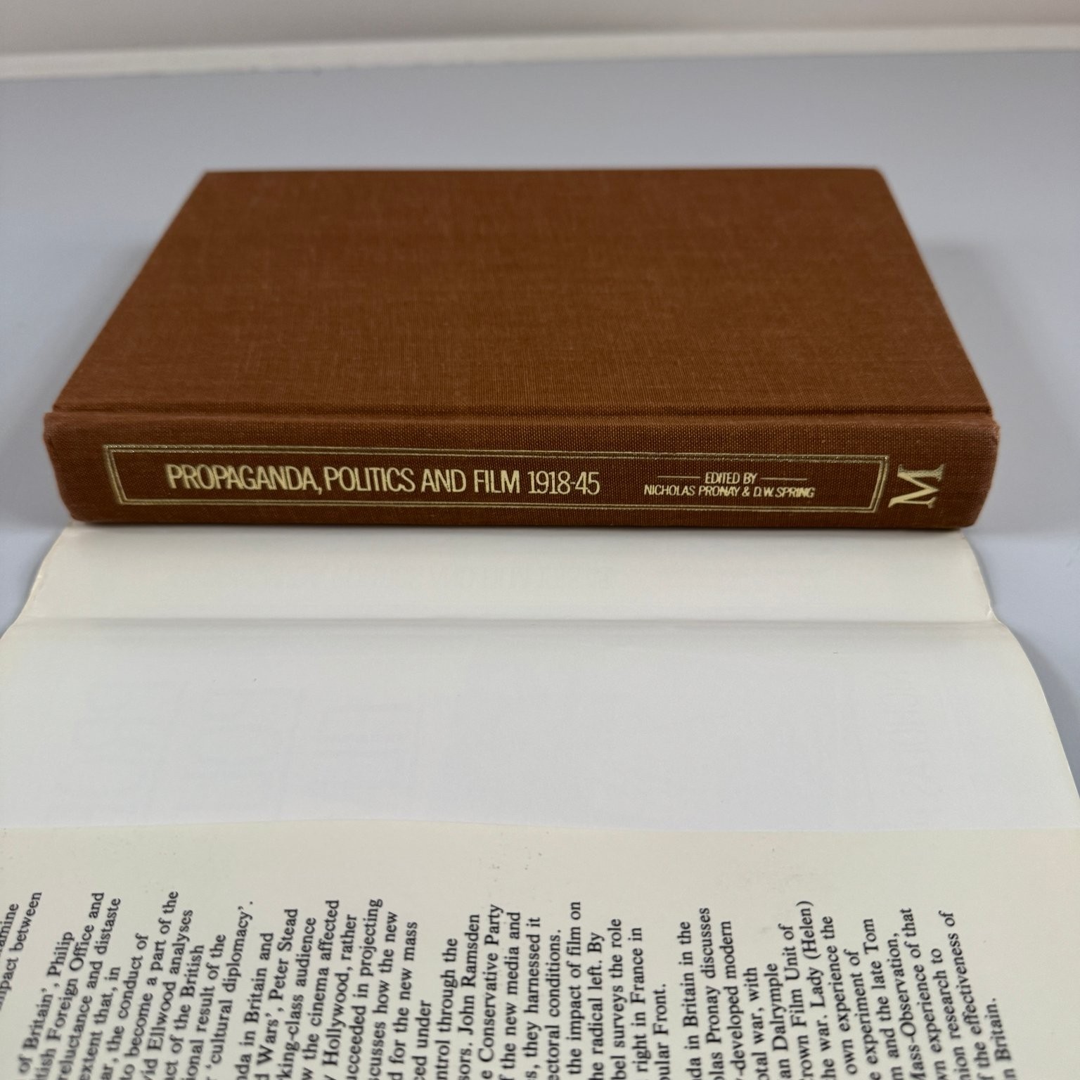 Propaganda Politics and Film 1918-45 Pronay Spring 1982 Hardcover Macmillan ARC