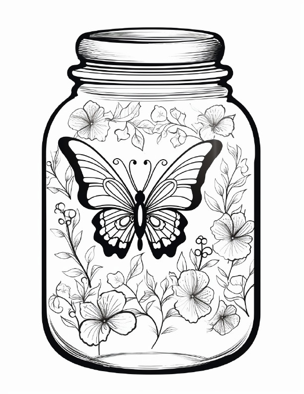 Butterfly Coloring Book for Adults & Kids – Stress Spiral Bound Coloring Book