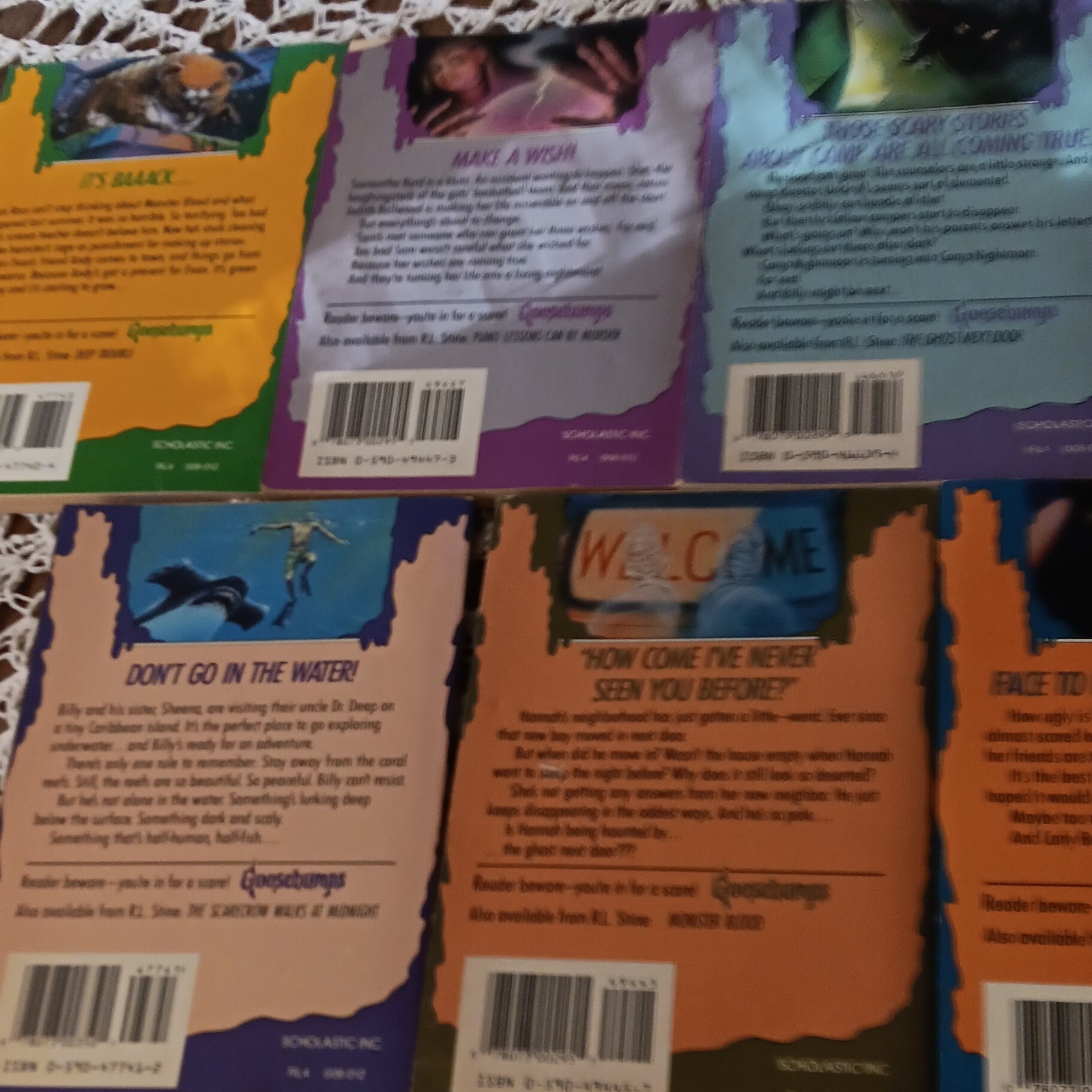 R.L. Stine Goosebumps Lot of 7 Paperback Horror Kids Novels Monsters Ghosts