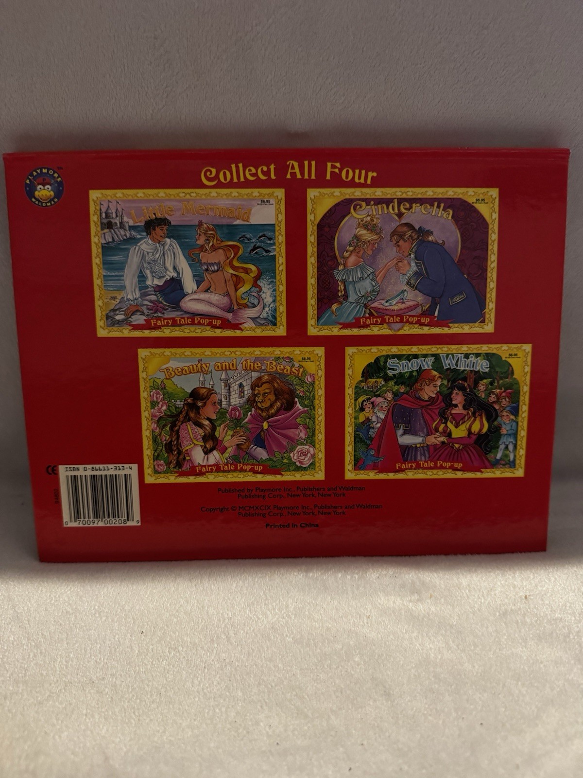 Vintage CINDERELLA FAIRY TALE POP UP Playmore Inc Waldman Publishing EUC