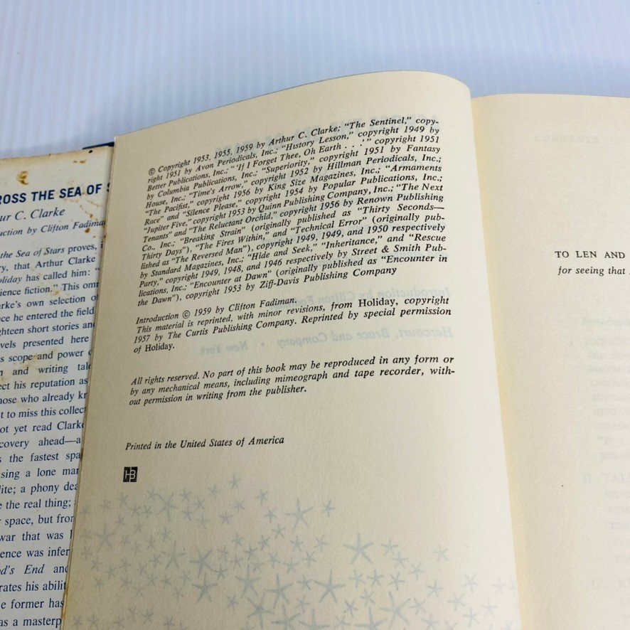 Across the Sea of Stars – Arthur C. Clarke – HC/DJ Book Club Edition